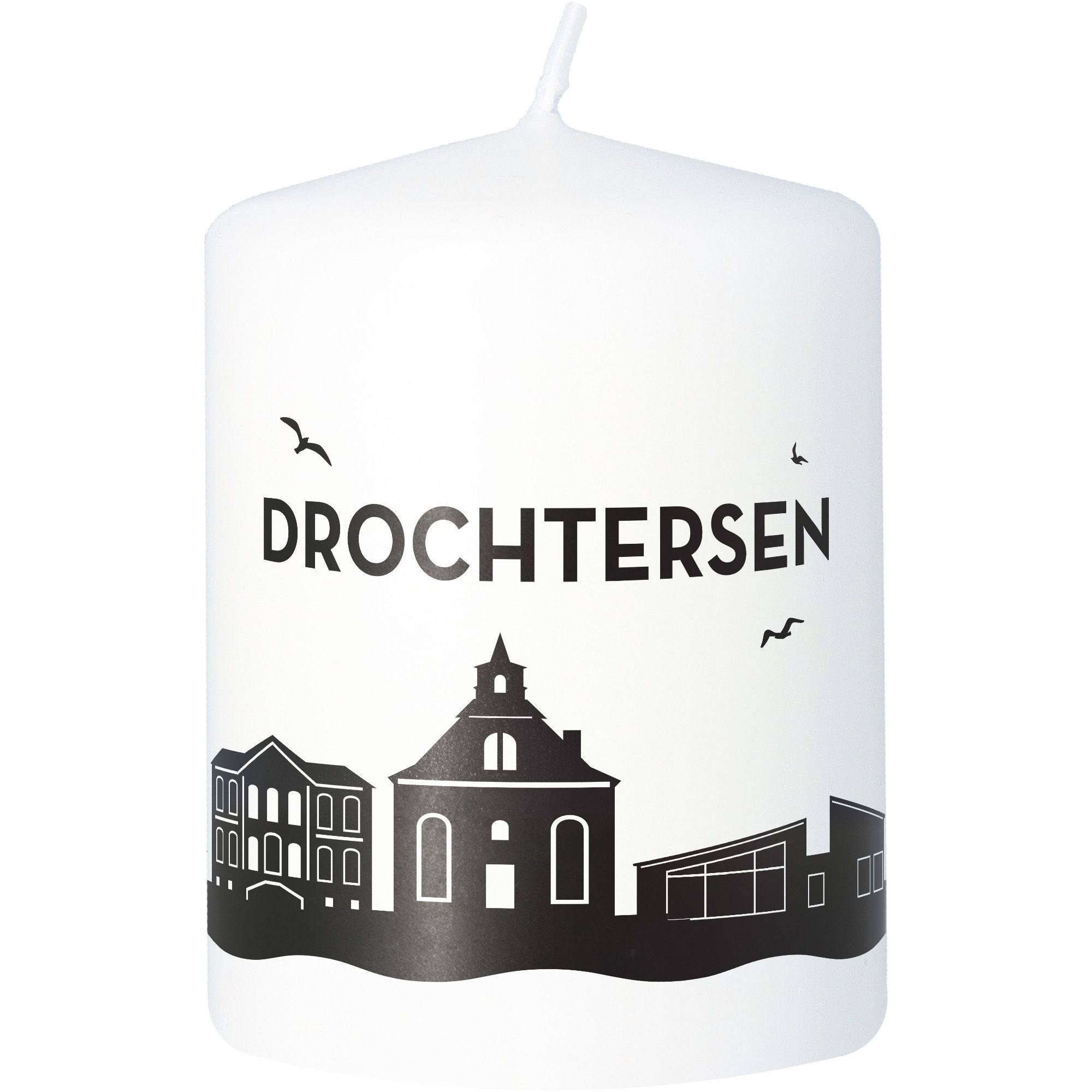 Stumpenkerze Skyline Drochtersen Weiß Kerze