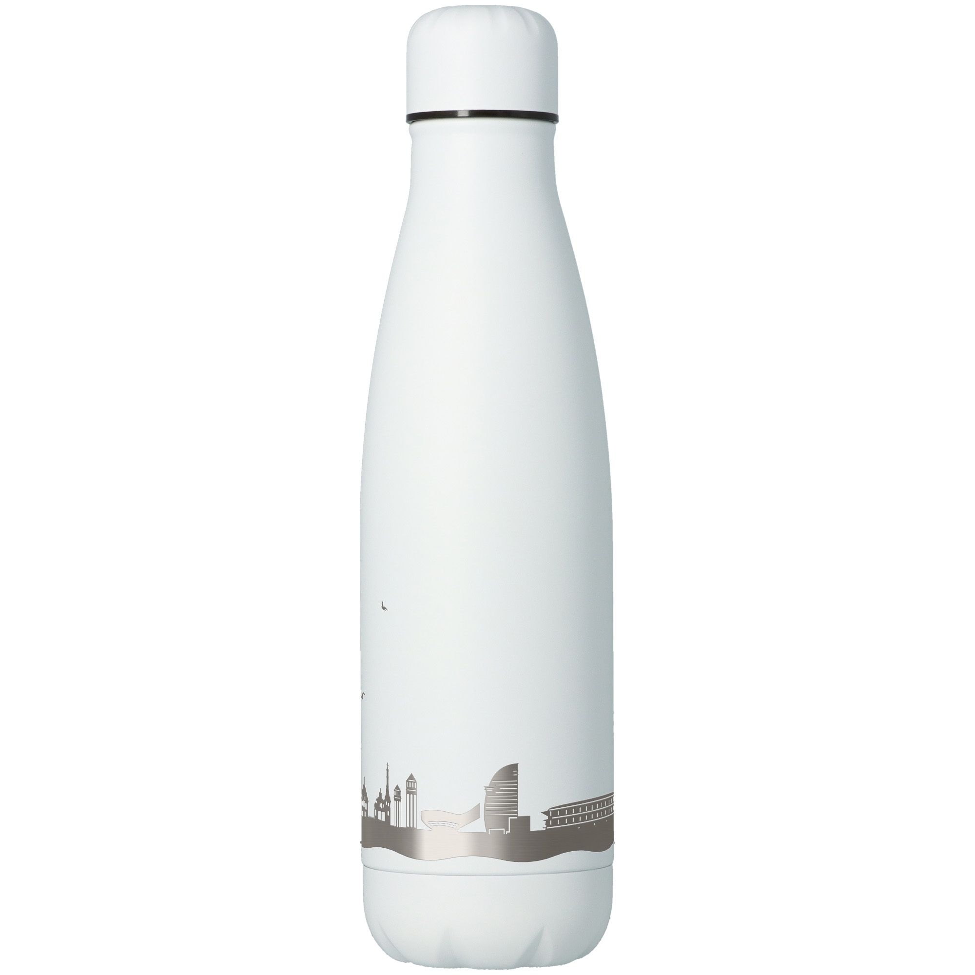 Trinkflasche Skyline Barcelona Weiß 500ml Flasche, Wasserflasche