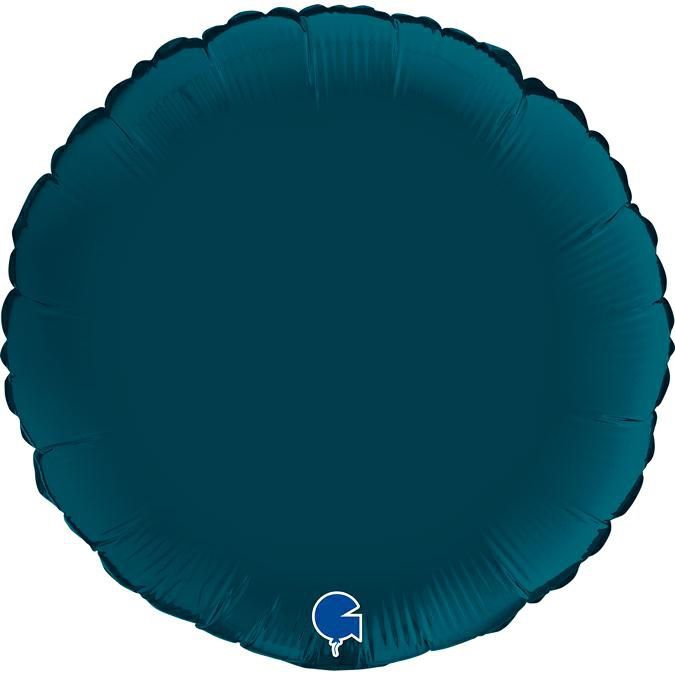 Folienballon Rund Satin Petrolblau 45cm Kissen, Dekoration für Zuhause