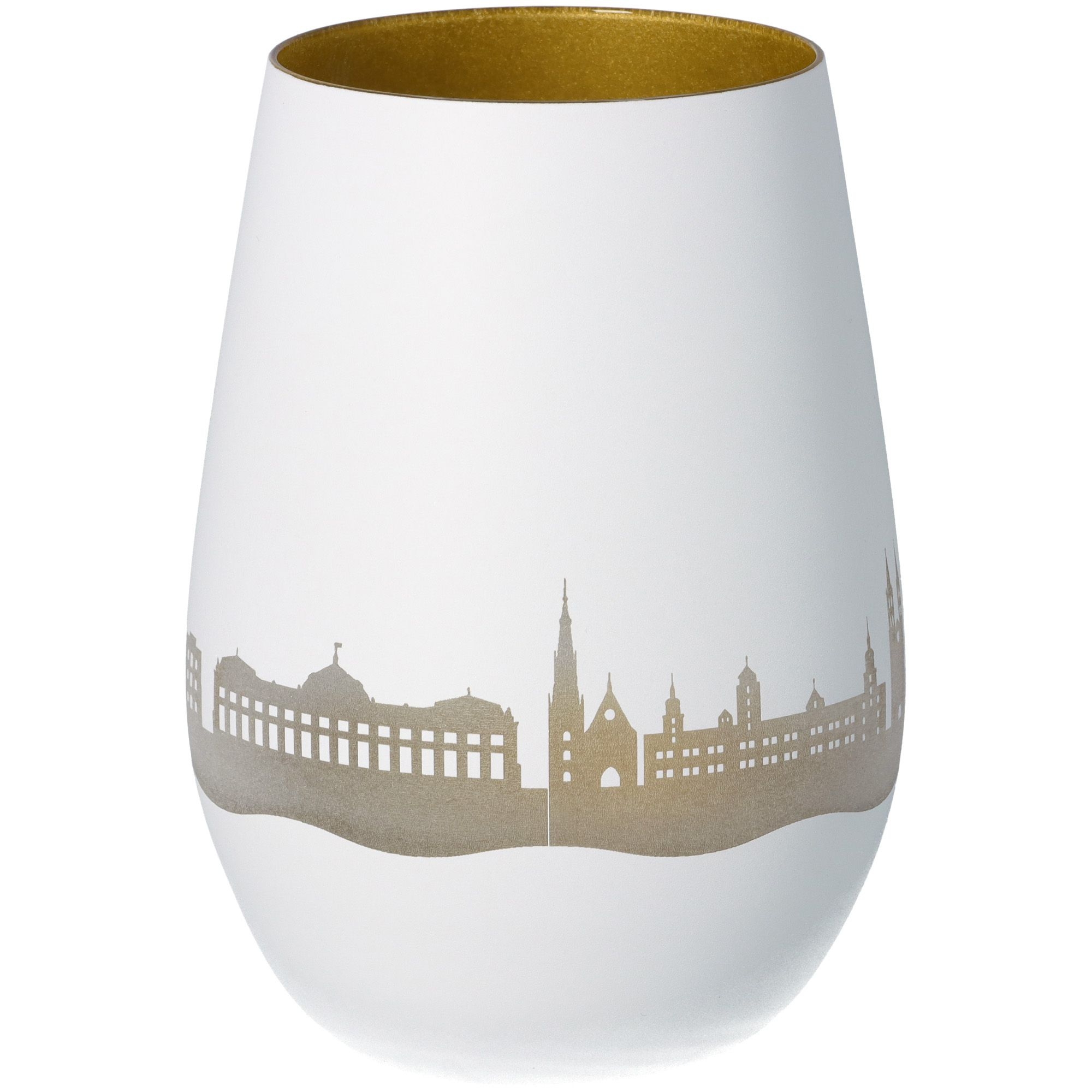 Windlicht Skyline Würzburg Weiß/Gold Windlicht Skyline Würzburg Weiß/Gold
