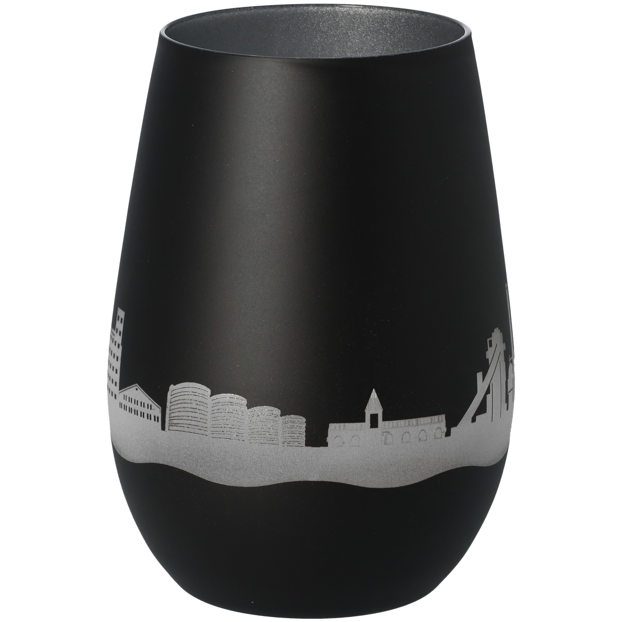 Windlicht Skyline Duisburg Schwarz/Silber Windlicht Skyline Duisburg Schwarz/Silber