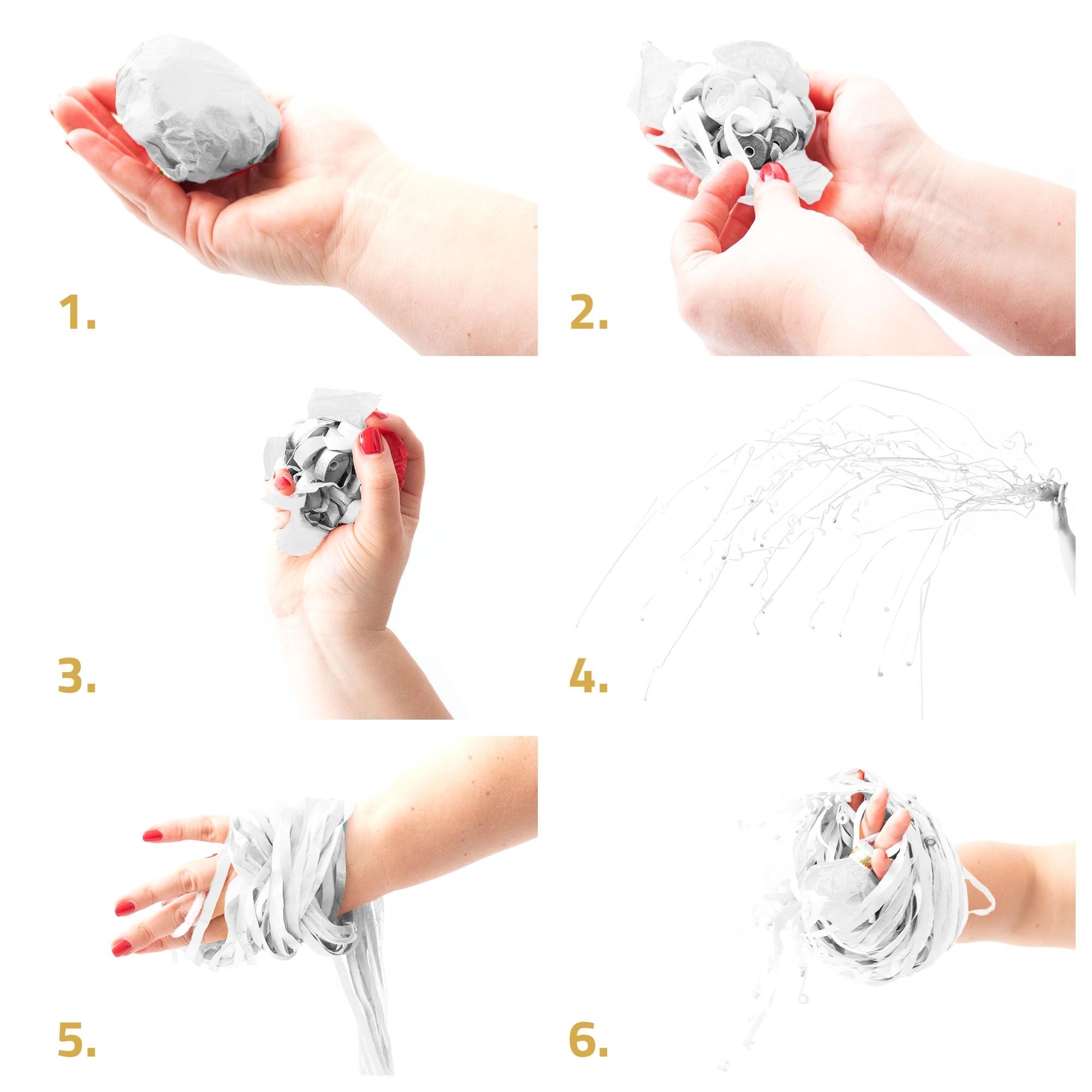 Wurfluftschlangen Weiß 12 Stück Wurfluftschlangen Weiß 12 Stück