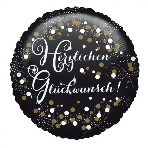 Folienballon Sparkling "Herzlichen Glückwunsch" 43cm