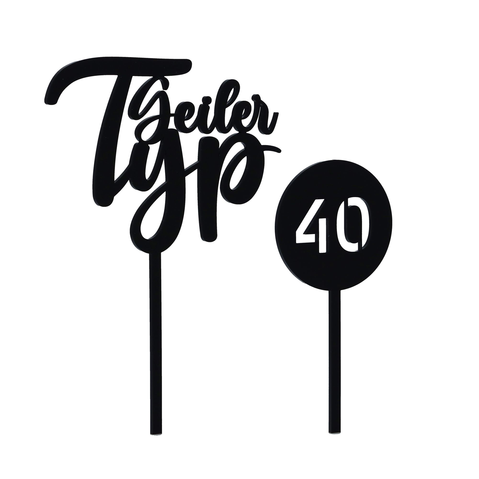 Cake Topper Geiler Typ Set "Zahl" Acryl