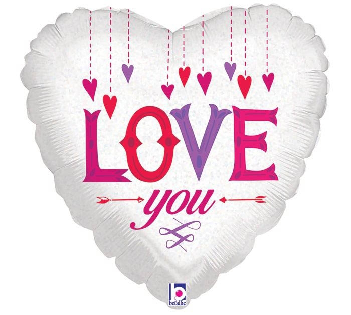 Folienballon Herz Love You Hängende Herzen 45cm Folienballon Herz Love You Hängende Herzen 45cm