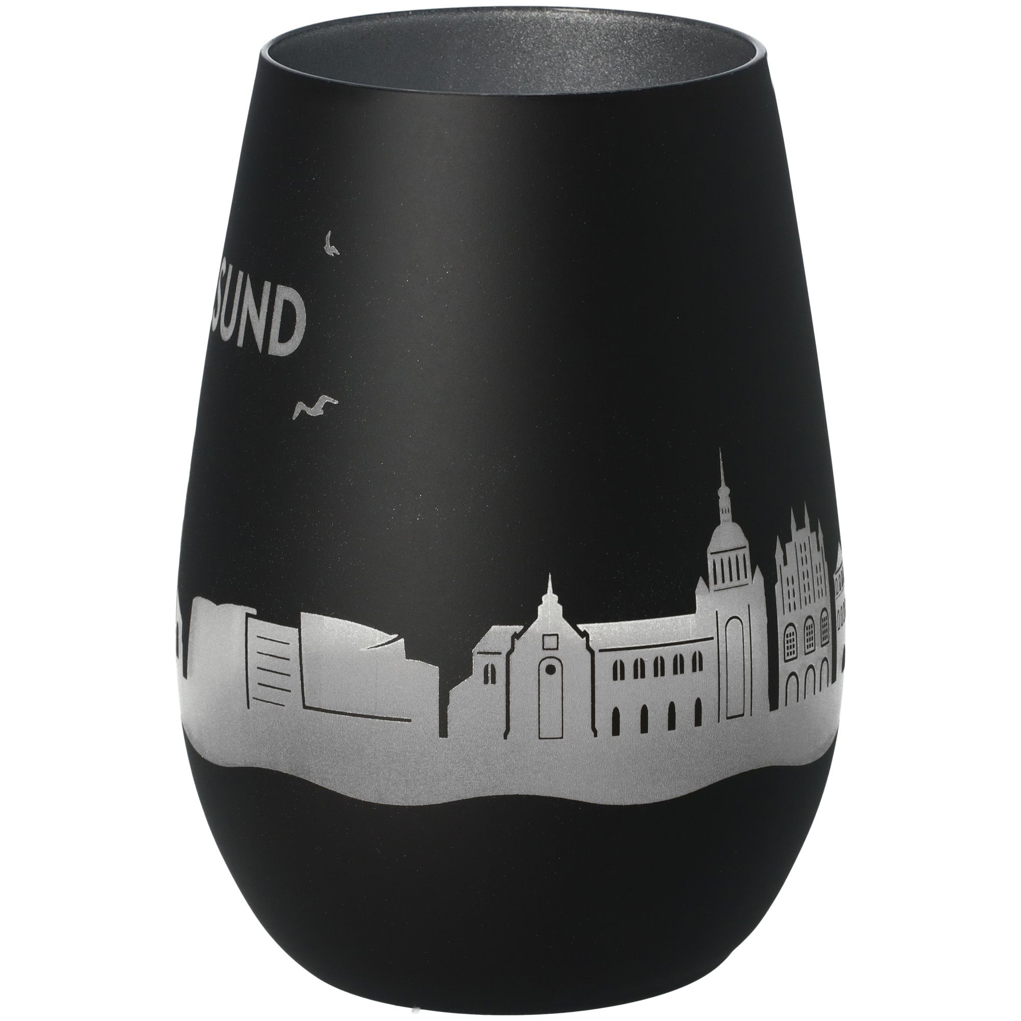 Windlicht Skyline Stralsund Schwarz/Silber Windlicht Skyline Stralsund Schwarz/Silber