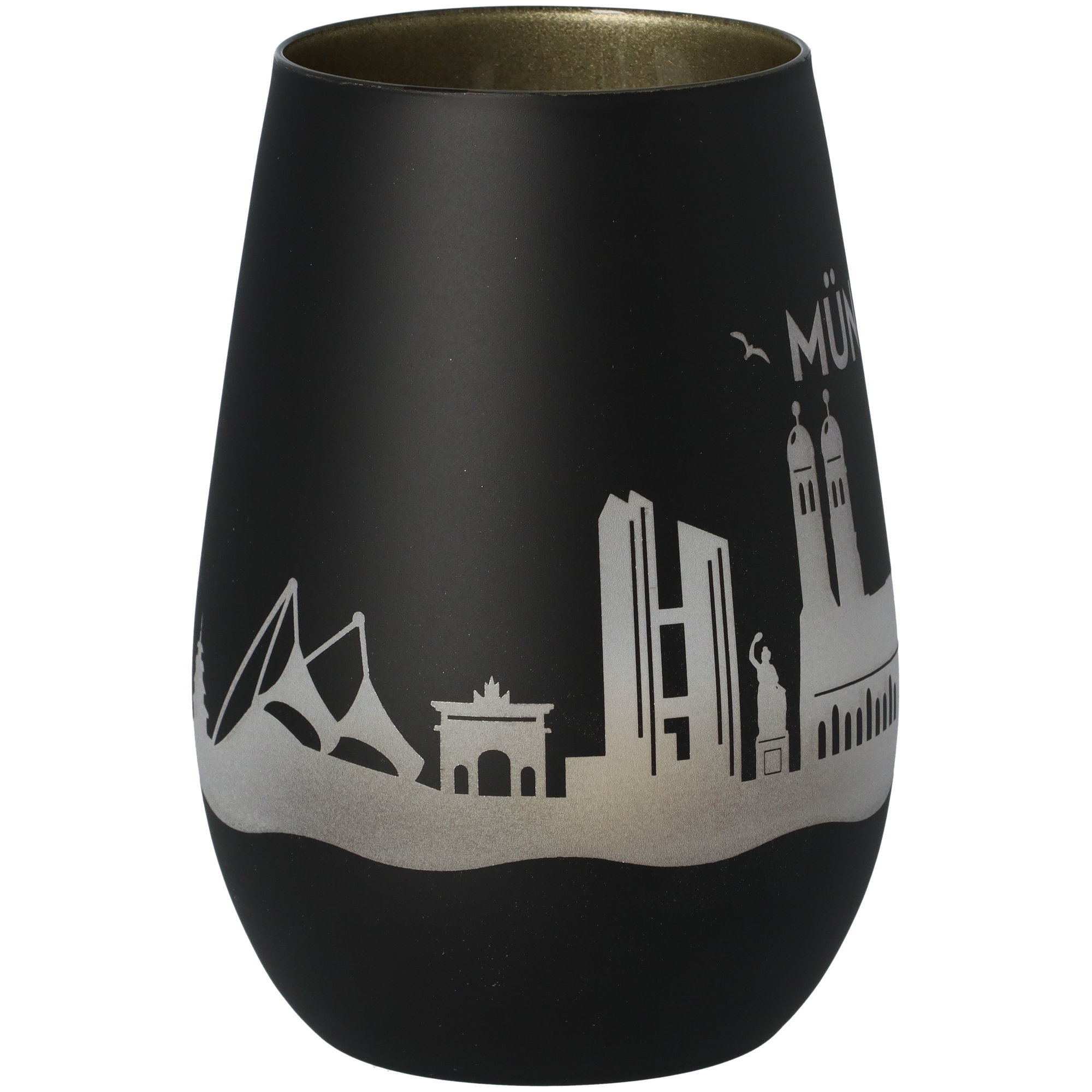 Windlicht Skyline München Schwarz/Gold Windlicht Skyline München Schwarz/Gold