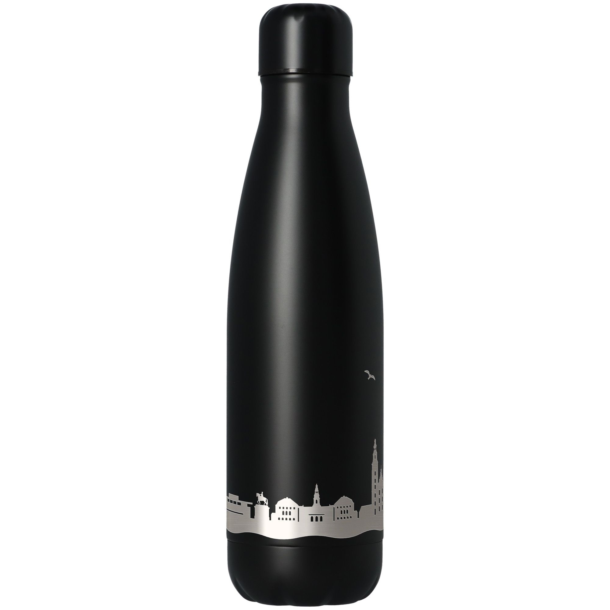 Trinkflasche Skyline Kopenhagen Schwarz 500ml Flasche, Wasserflasche, Shaker
