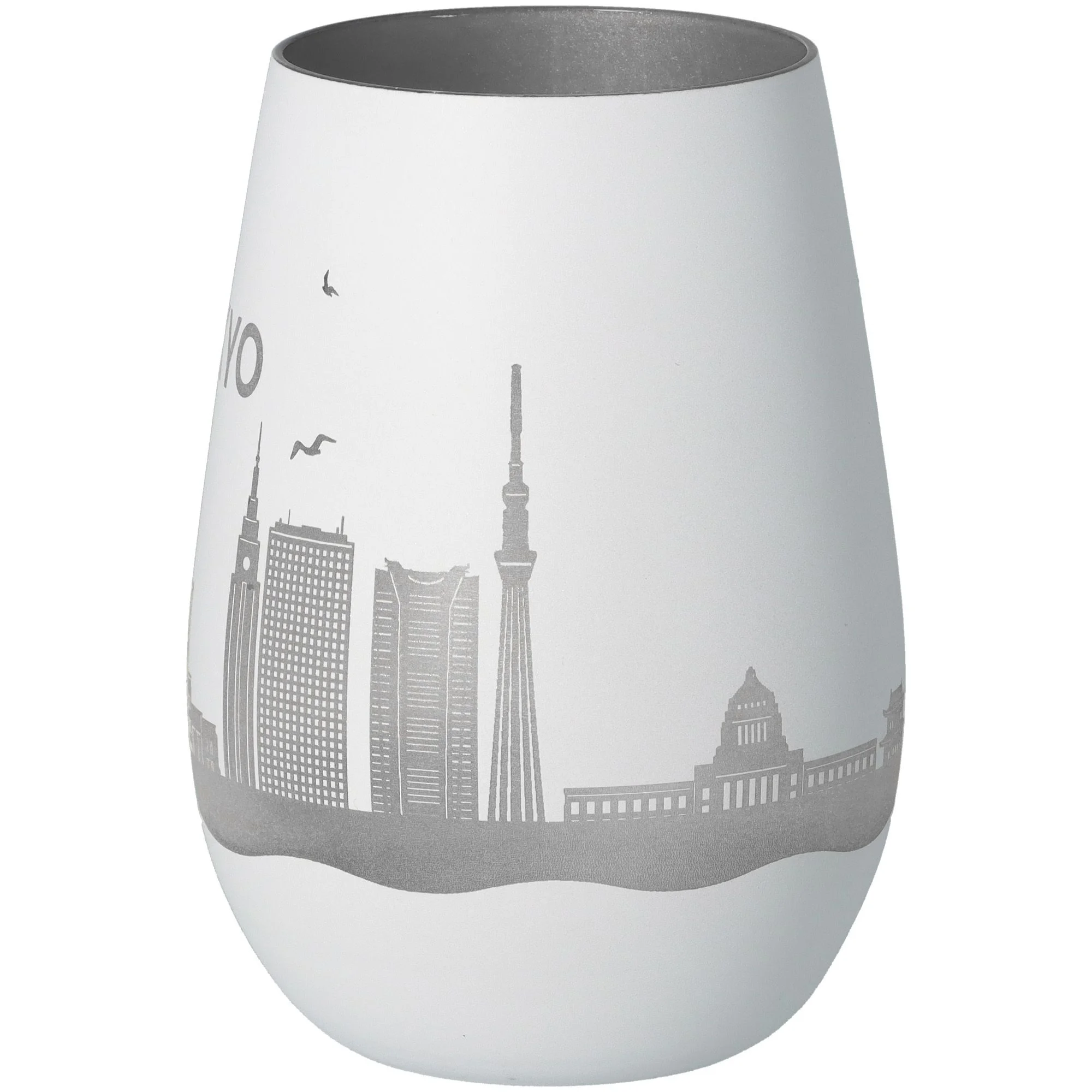 Weiß, Glas, Vase, Stadt Silhouette, Skyliner