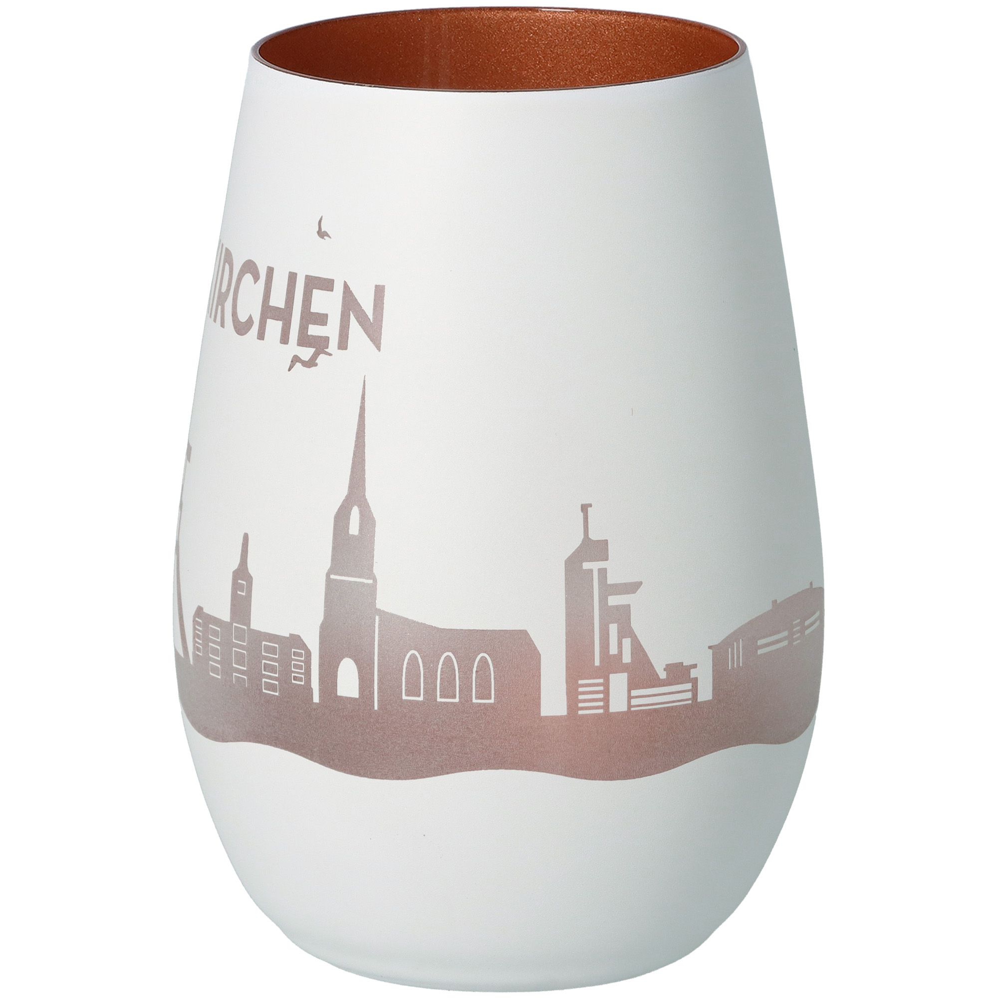 Windlicht Skyline Gelsenkirchen Weiß/Bronze Windlicht Skyline Gelsenkirchen Weiß/Bronze
