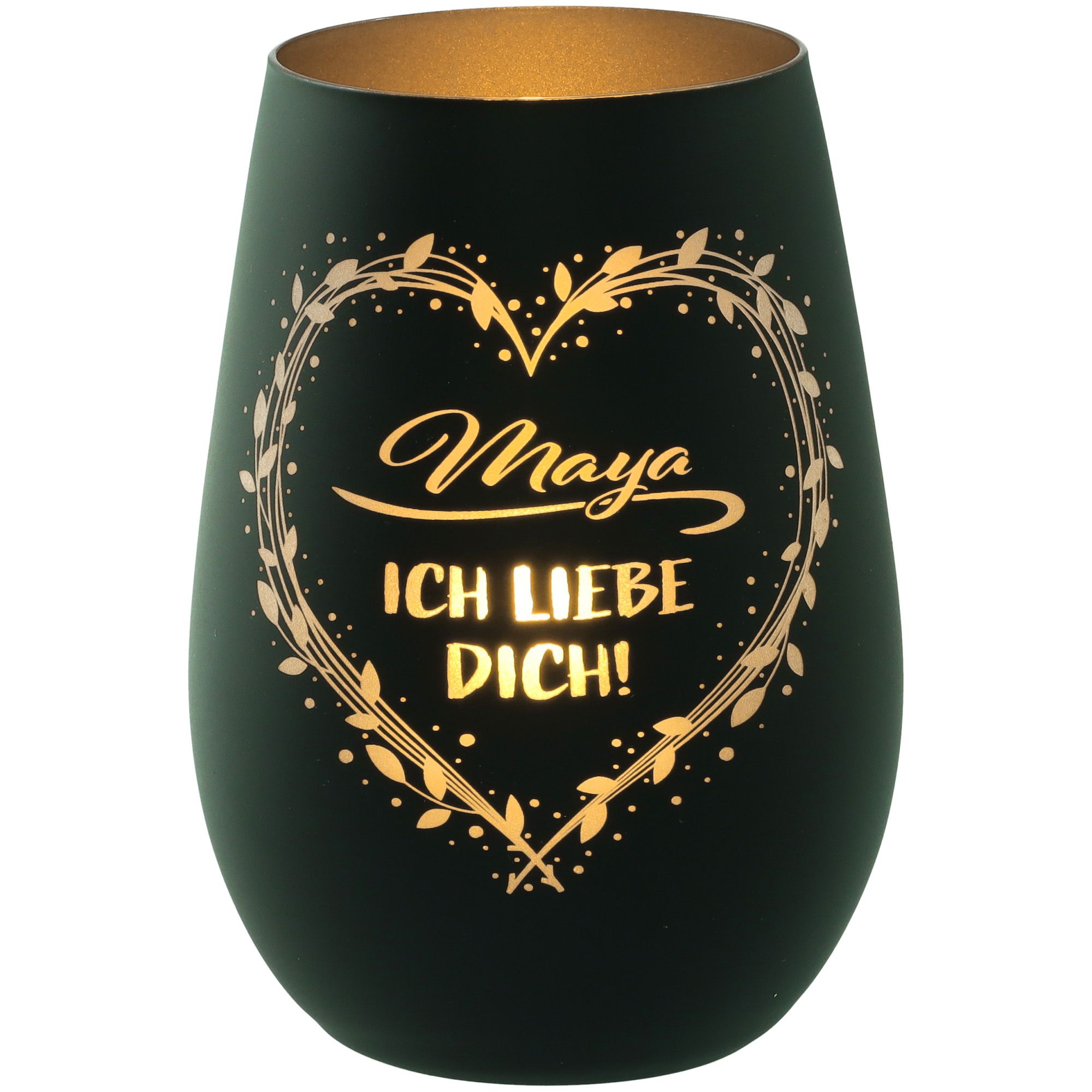 Windlicht Ich liebe dich "Name" Schwarz/Silber Windlicht Ich liebe dich "Name" Schwarz/Silber