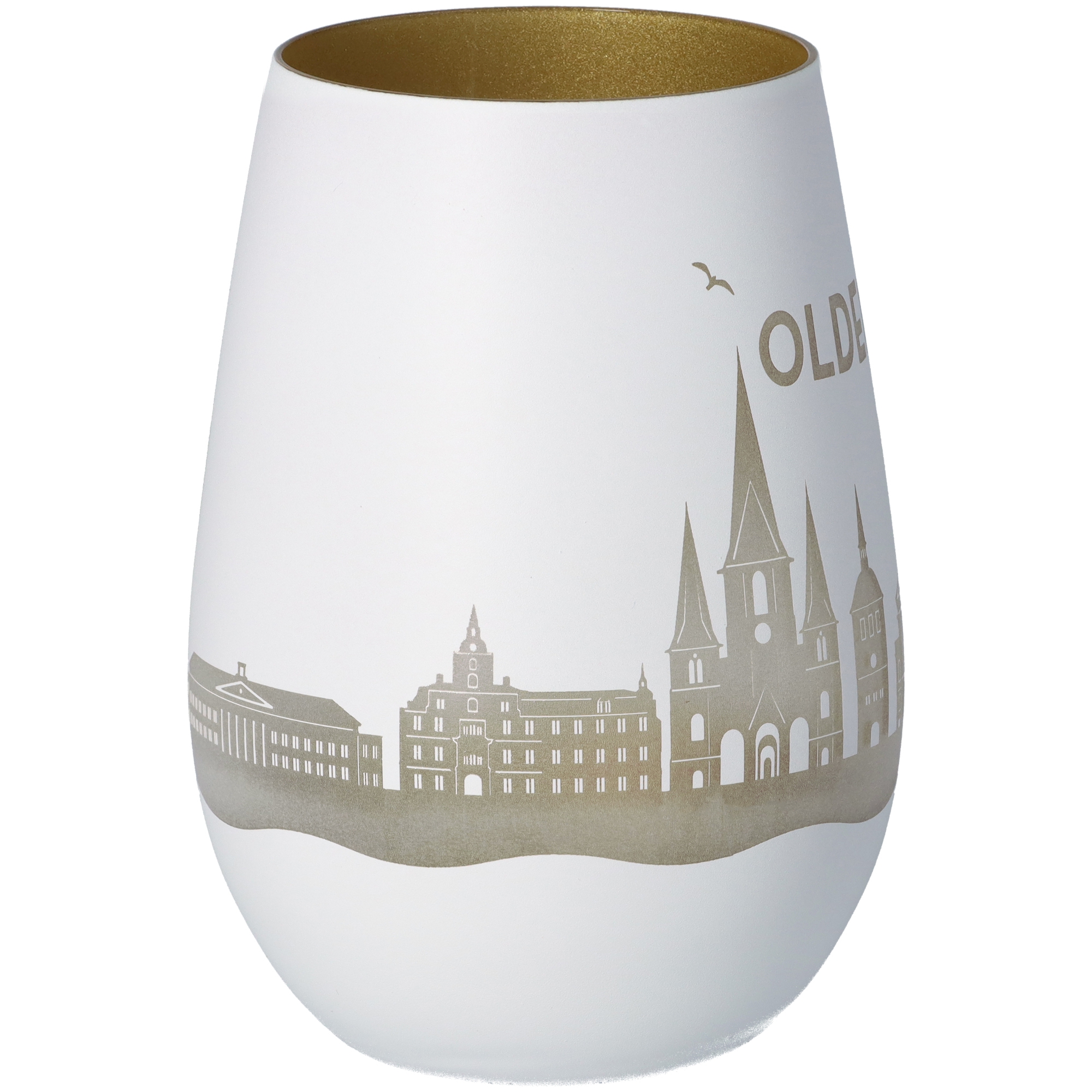 Windlicht Skyline Oldenburg Weiß/Gold Windlicht Skyline Oldenburg Weiß/Gold