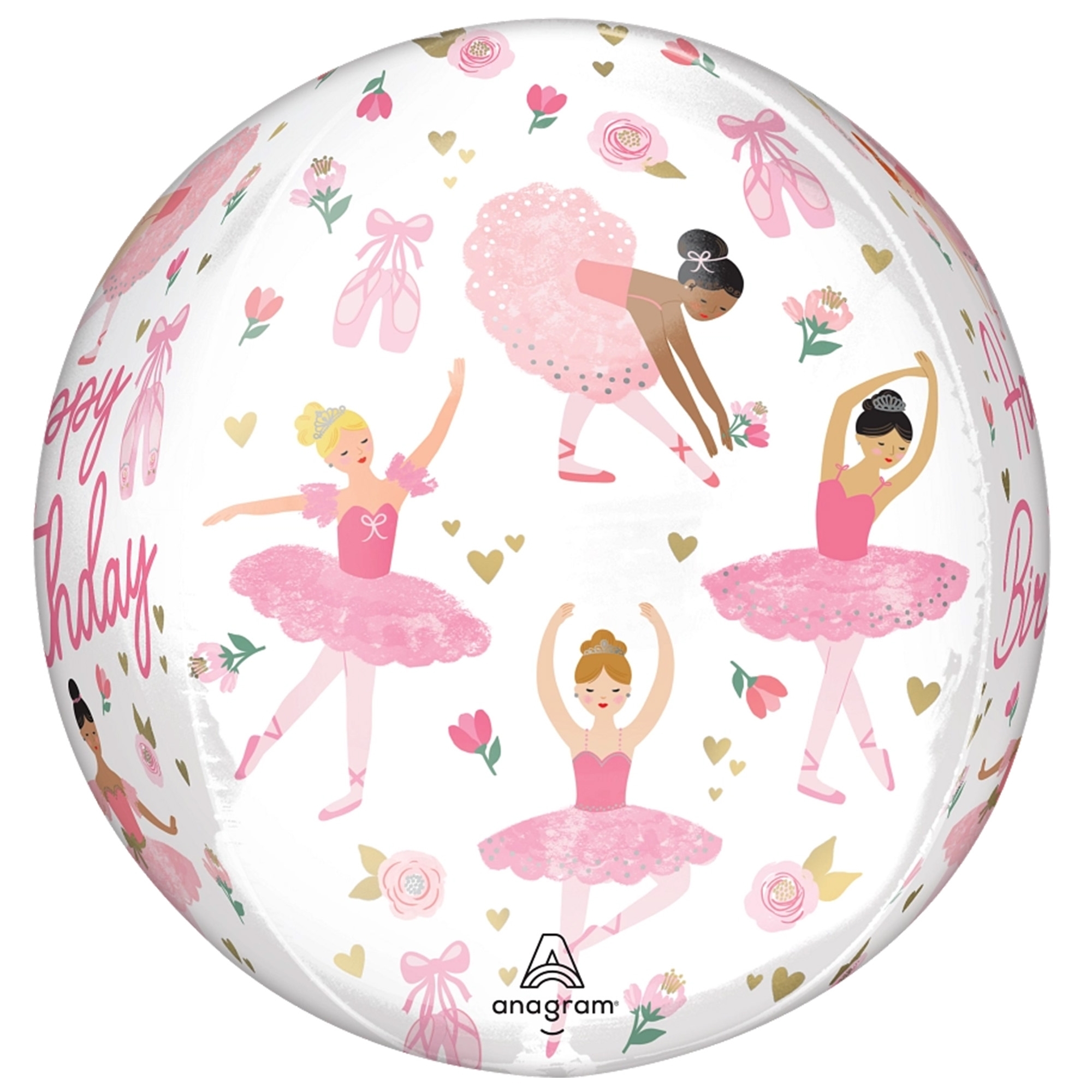 Folienballon Orbz "Geburtstags Ballerina" 40cm Teller, Person, Tanzen, Freizeitaktivitäten