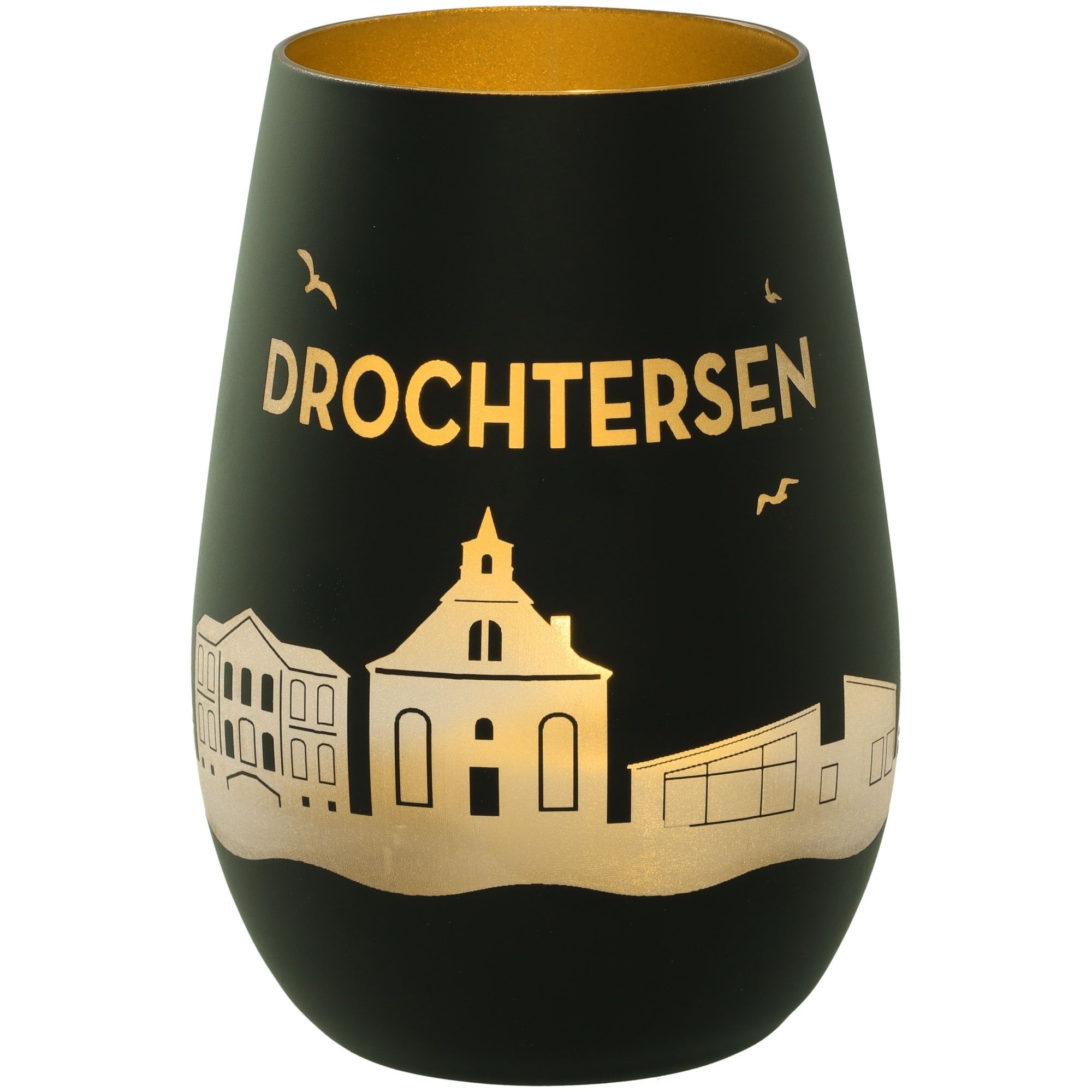 Windlicht Skyline Drochtersen Schwarz/Gold