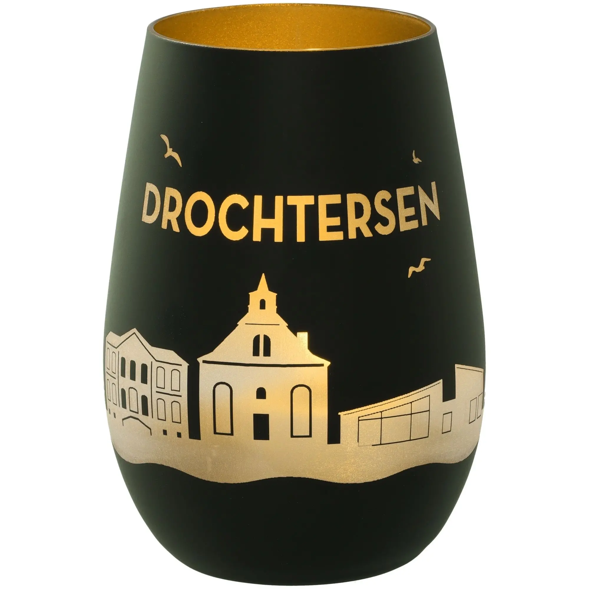 Windlicht Skyline Drochtersen Schwarz/Gold
