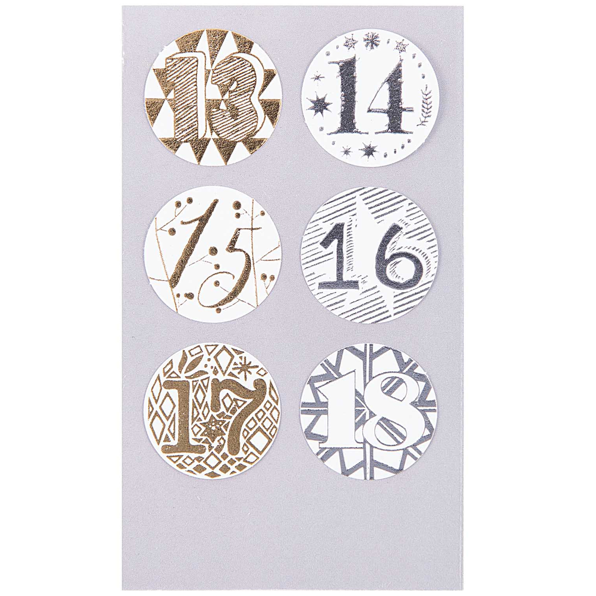 e52e05e3ef0189e2eb78f52edfa0127ffc7729fb Adventskalender Sticker - Gold / Silber
