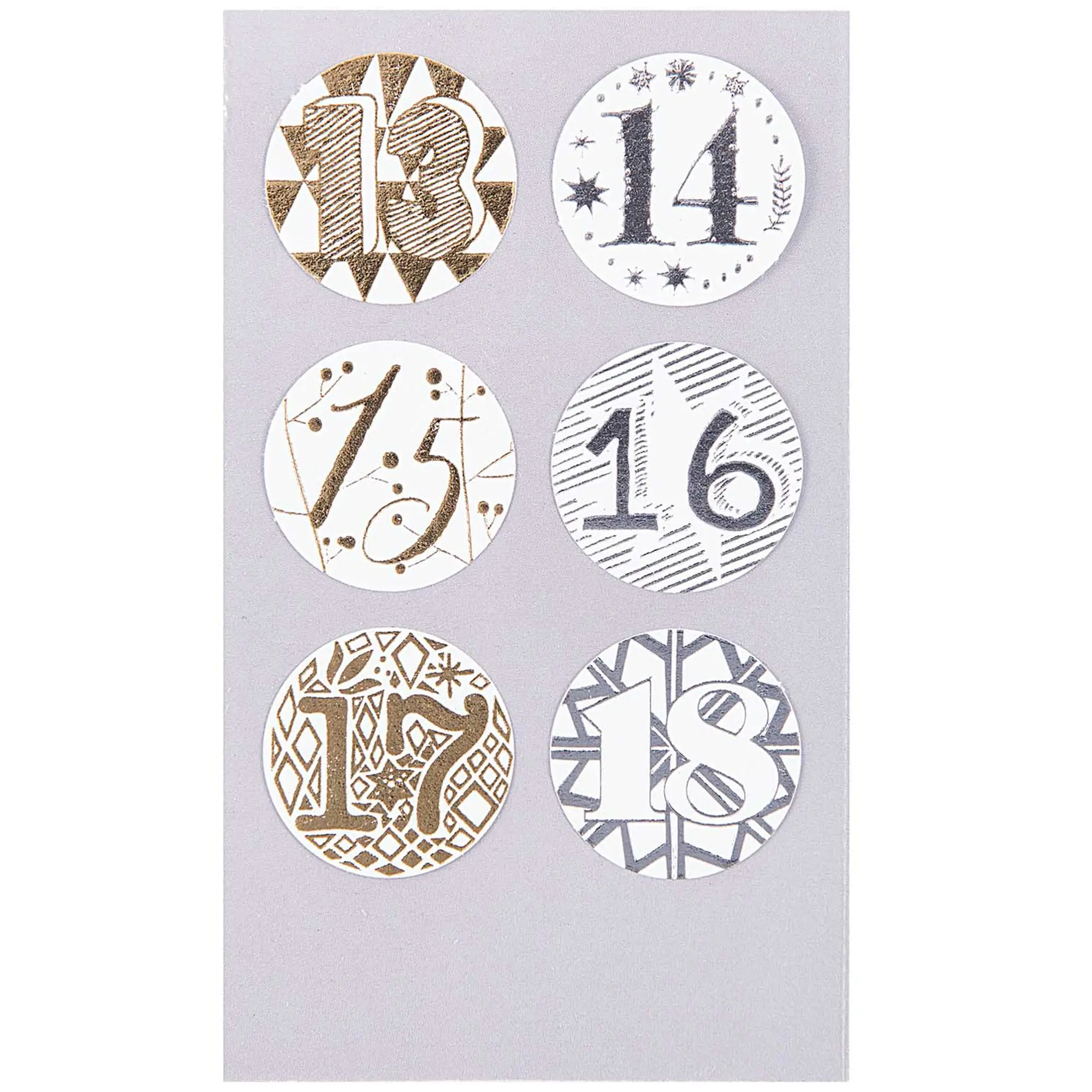 Adventskalender Sticker - Gold / Silber