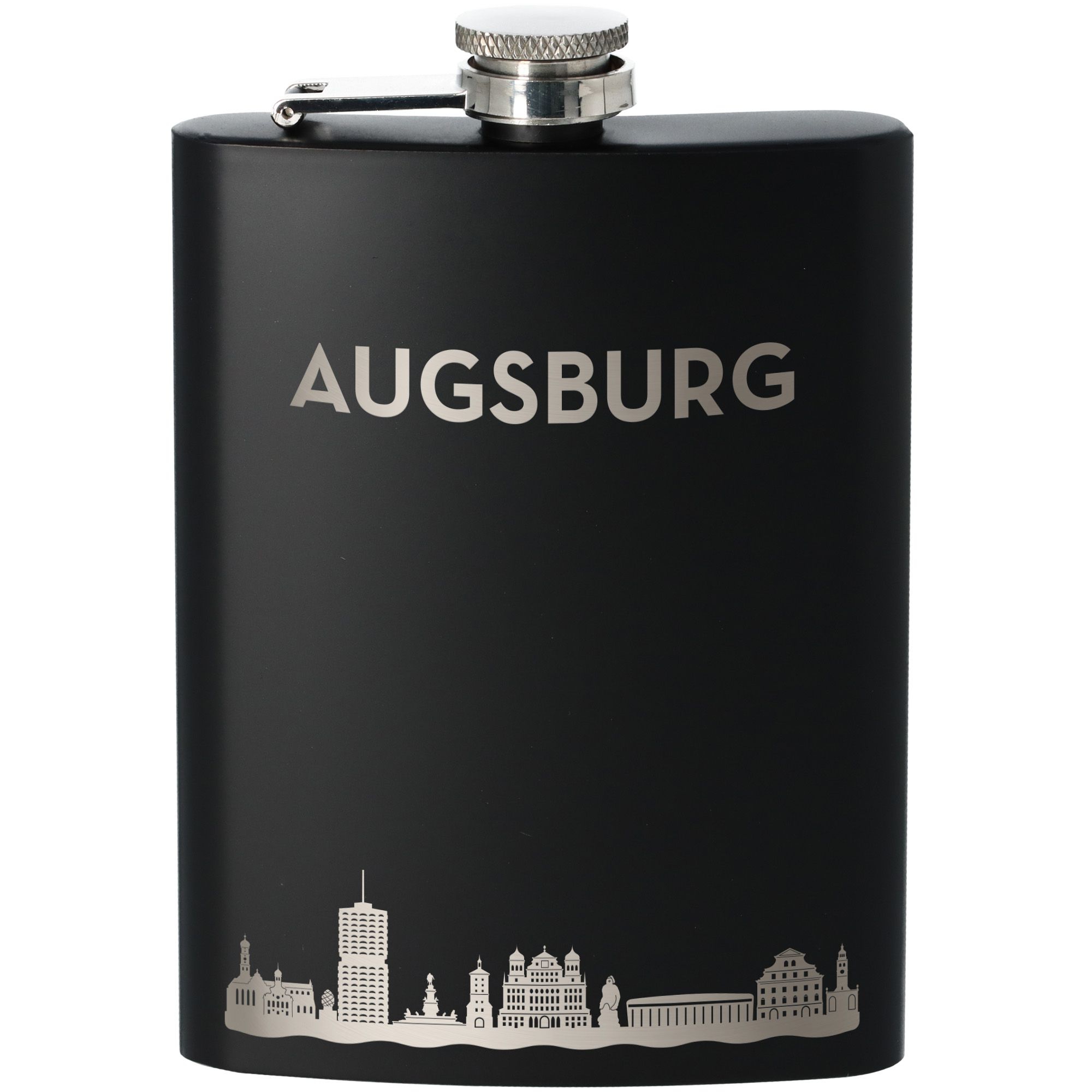Flachmann Skyline Augsburg Schwarz 225ml Flachmann Skyline Augsburg Schwarz 225ml