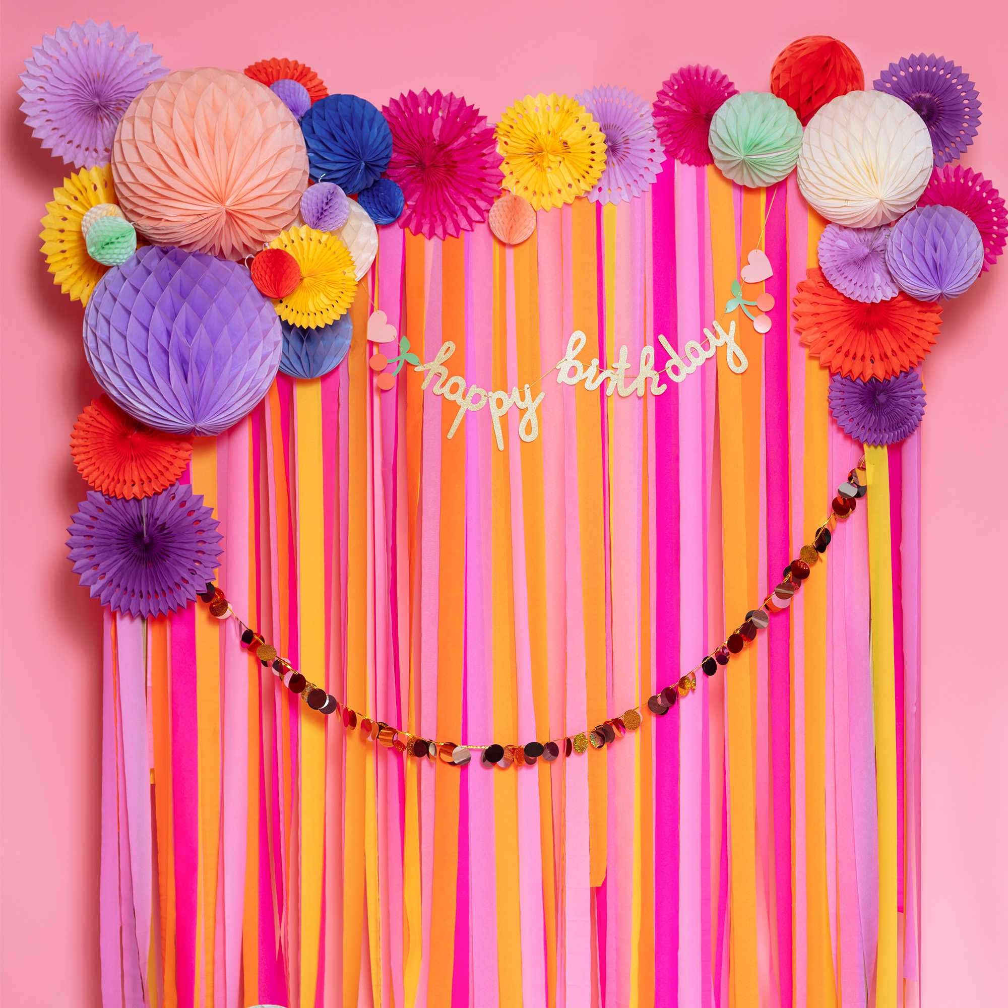 Metallic Girlande Punkte Bunt 2,2m Metallic Girlande Punkte Bunt 2,2m