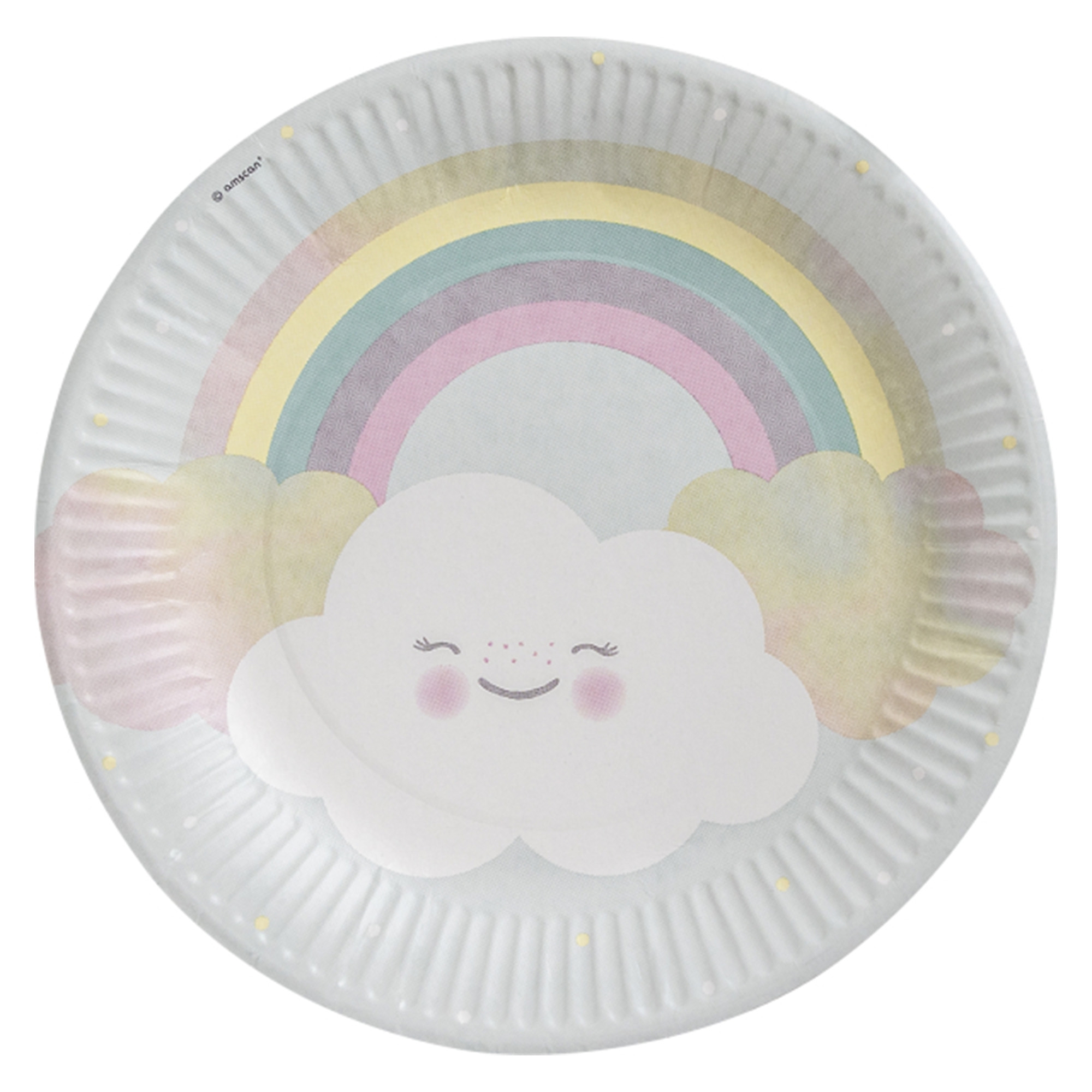 8 Pappteller "Regenbogen & Wolke" 23 cm