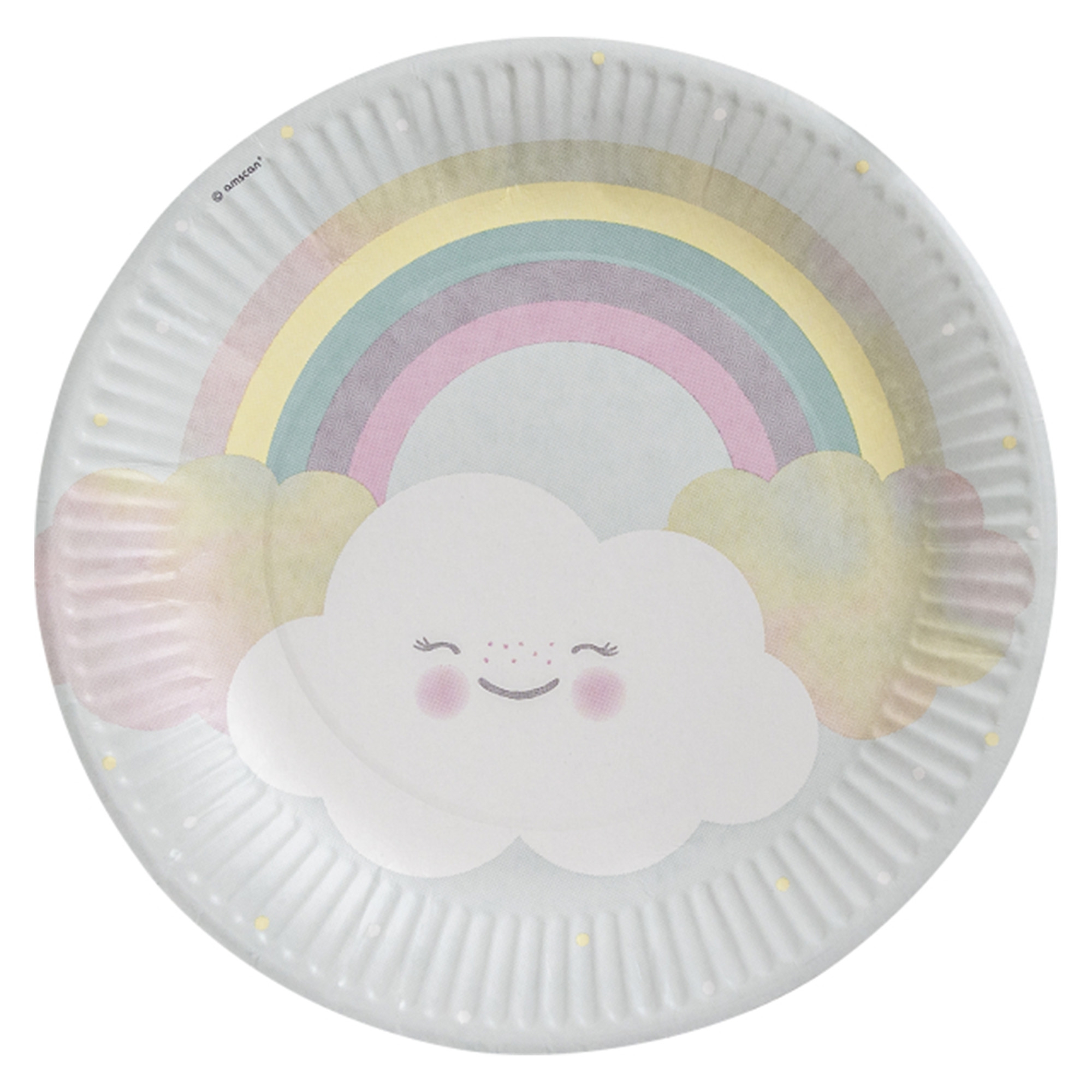 8 Pappteller "Regenbogen & Wolke" 23 cm 8 Pappteller "Regenbogen & Wolke" 23 cm