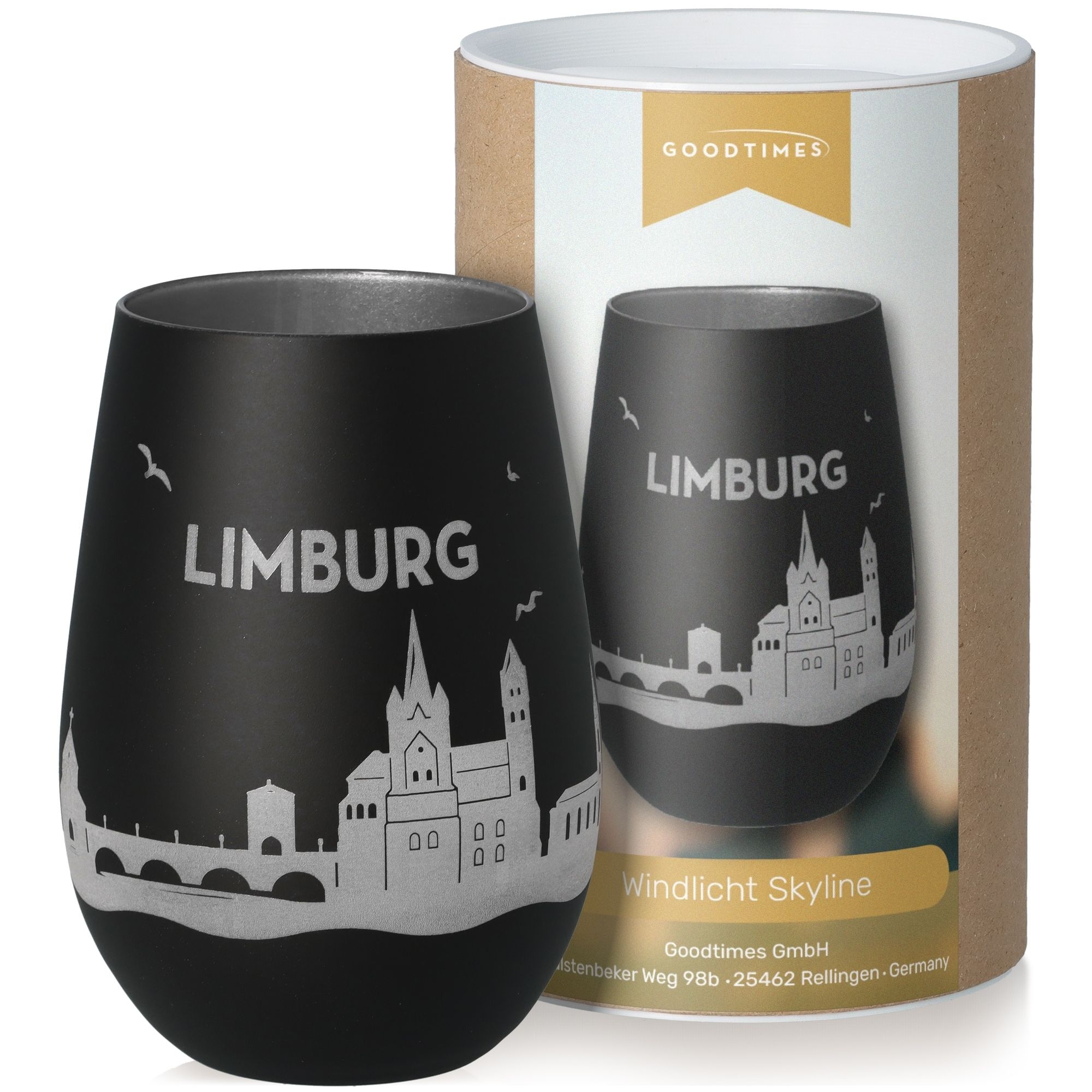 Windlicht Skyline Limburg Schwarz/Silber Windlicht Skyline Limburg Schwarz/Silber
