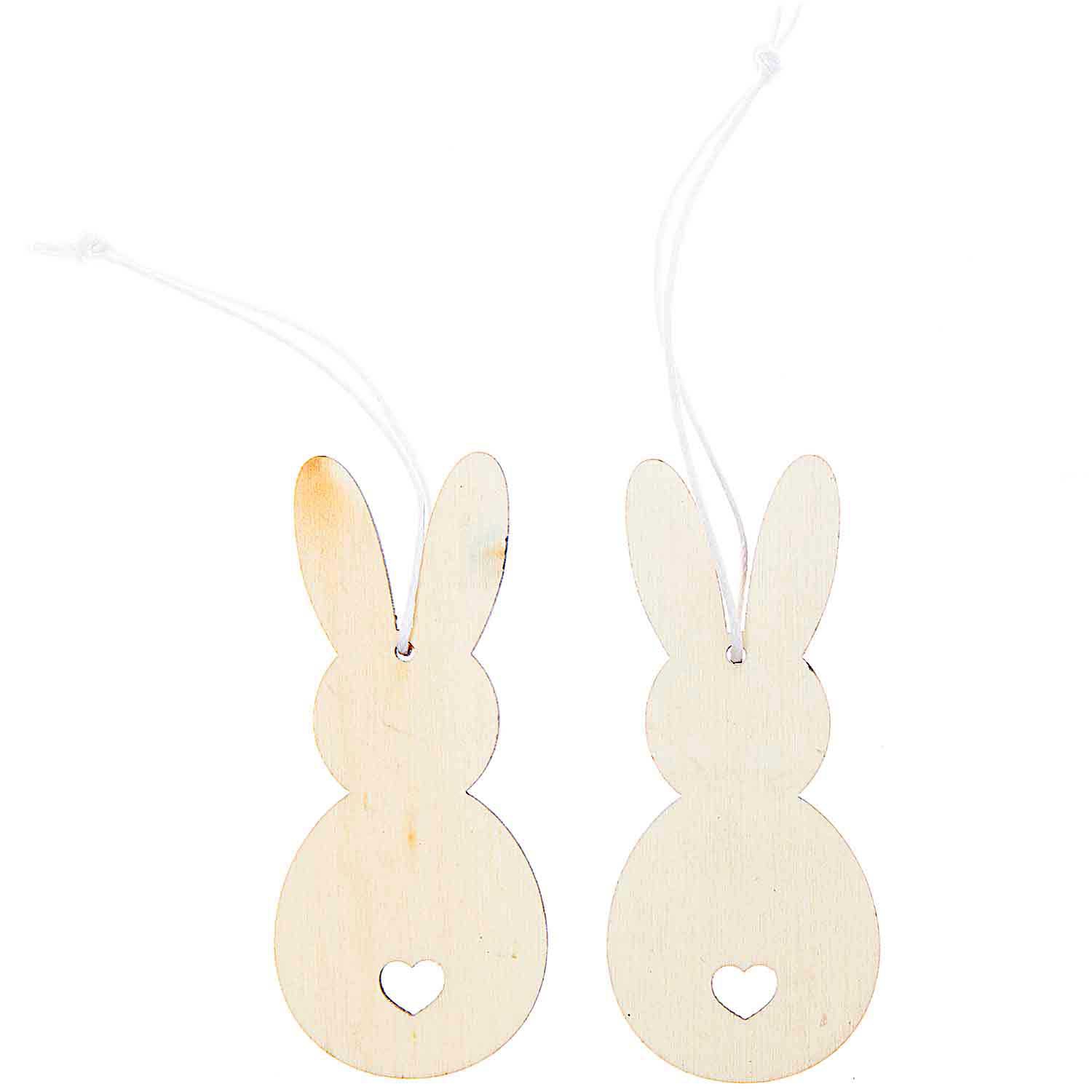 2 Holzanhänger "Hase", Natur 2 Holzanhänger "Hase", Natur