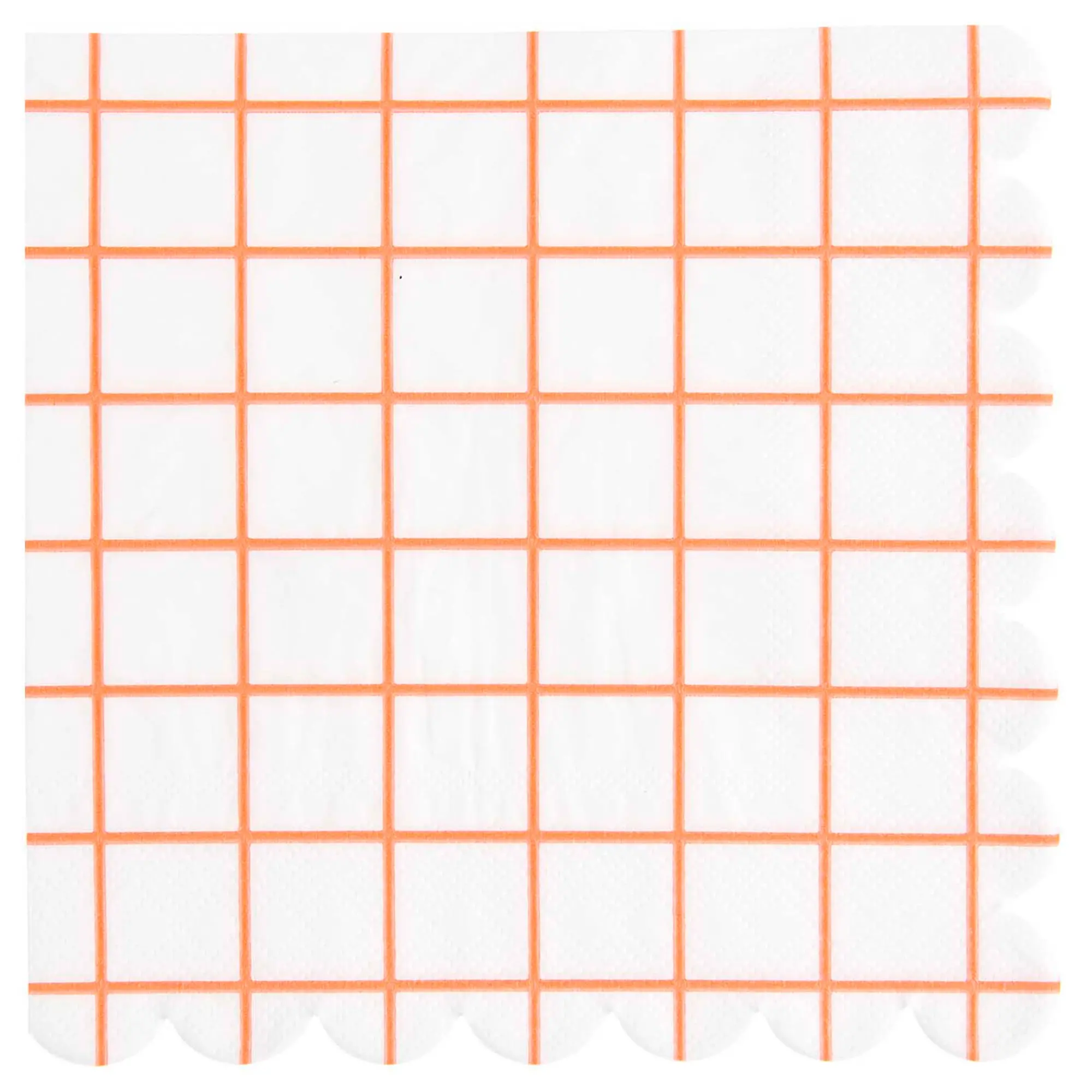 20 Servietten Raster, Weiß/Neon Rot