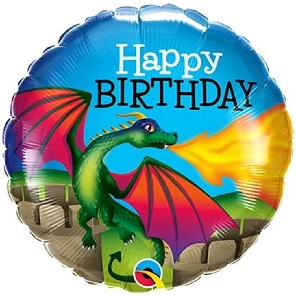 Birthday, Balloon, Drache, Bunt, Rund