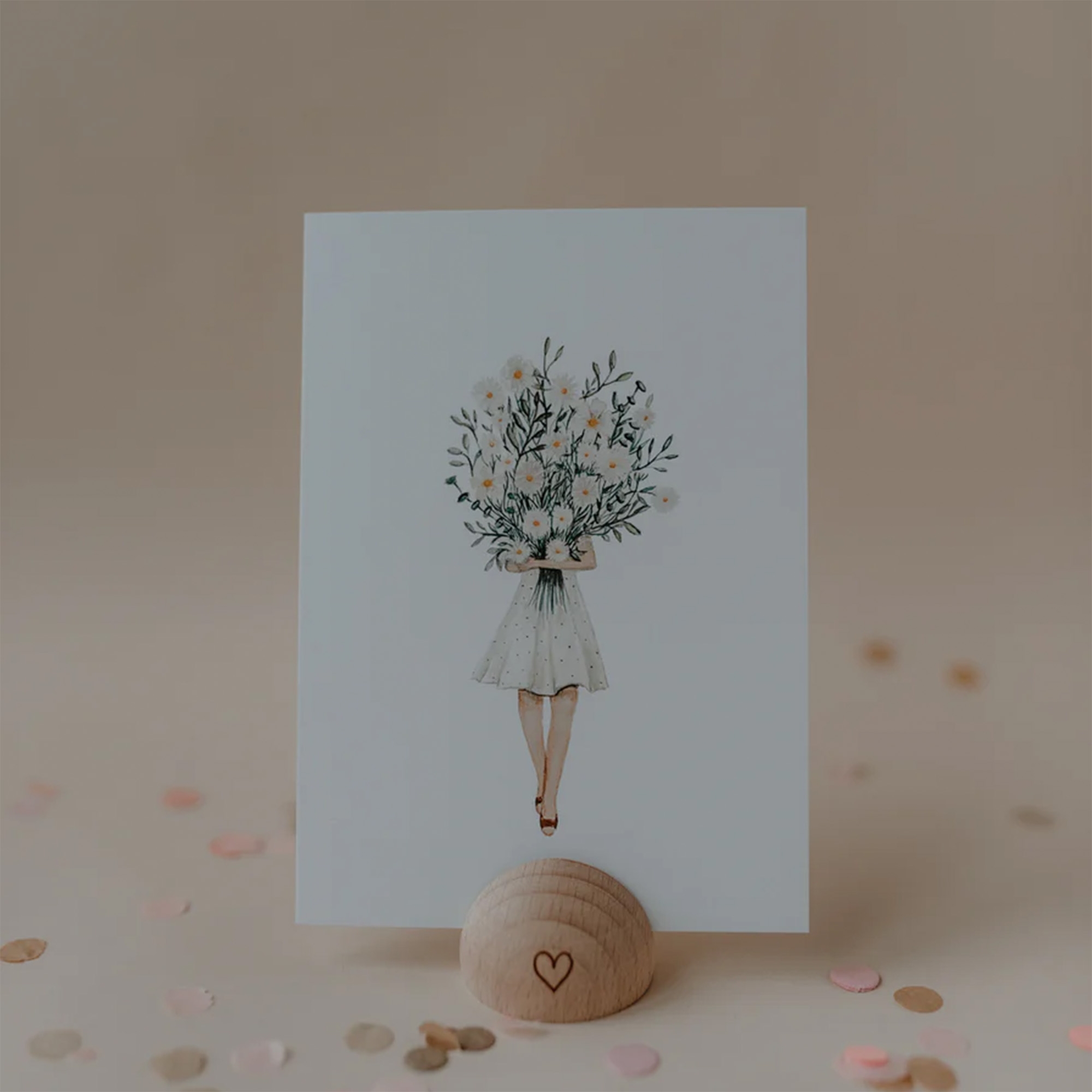 Eulenschnitt - Aquarellkarte "Blumenmädchen" Eulenschnitt - Aquarellkarte "Blumenmädchen"