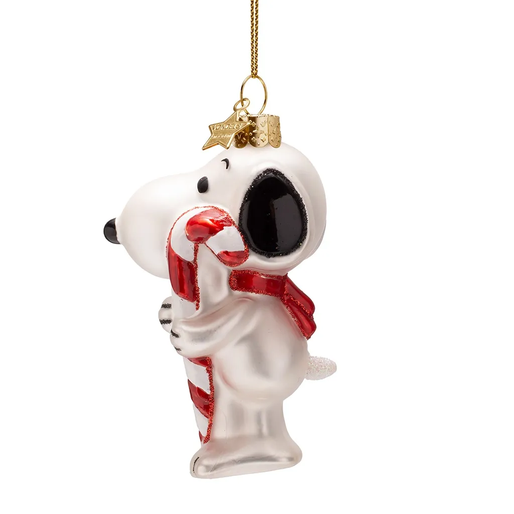 Vondels Weihnachtskugel "Snoopy mit Zuckerstange"