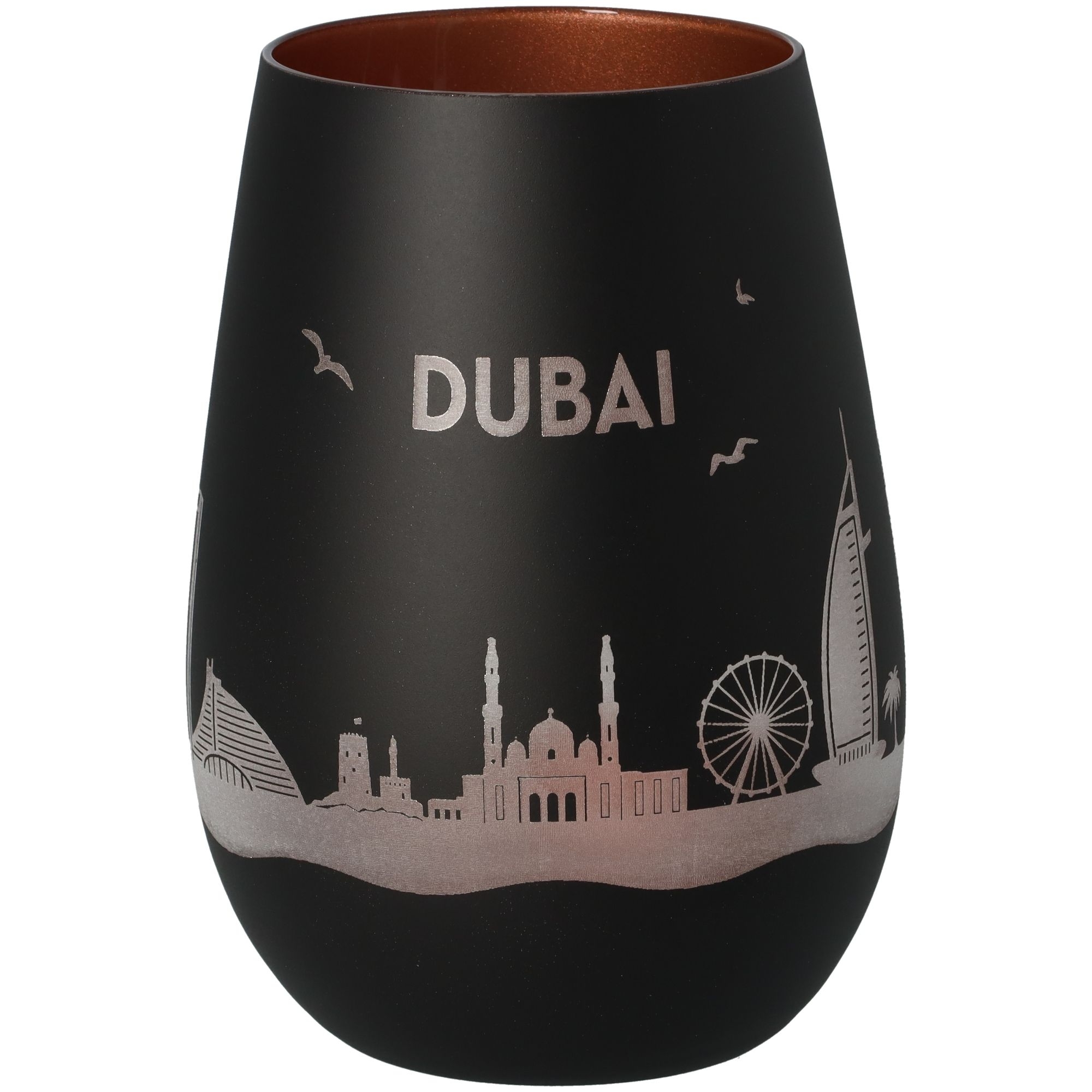 Windlicht Skyline Dubai Schwarz/Bronze Krug, Töpferei, Vase, Glas, Tasse