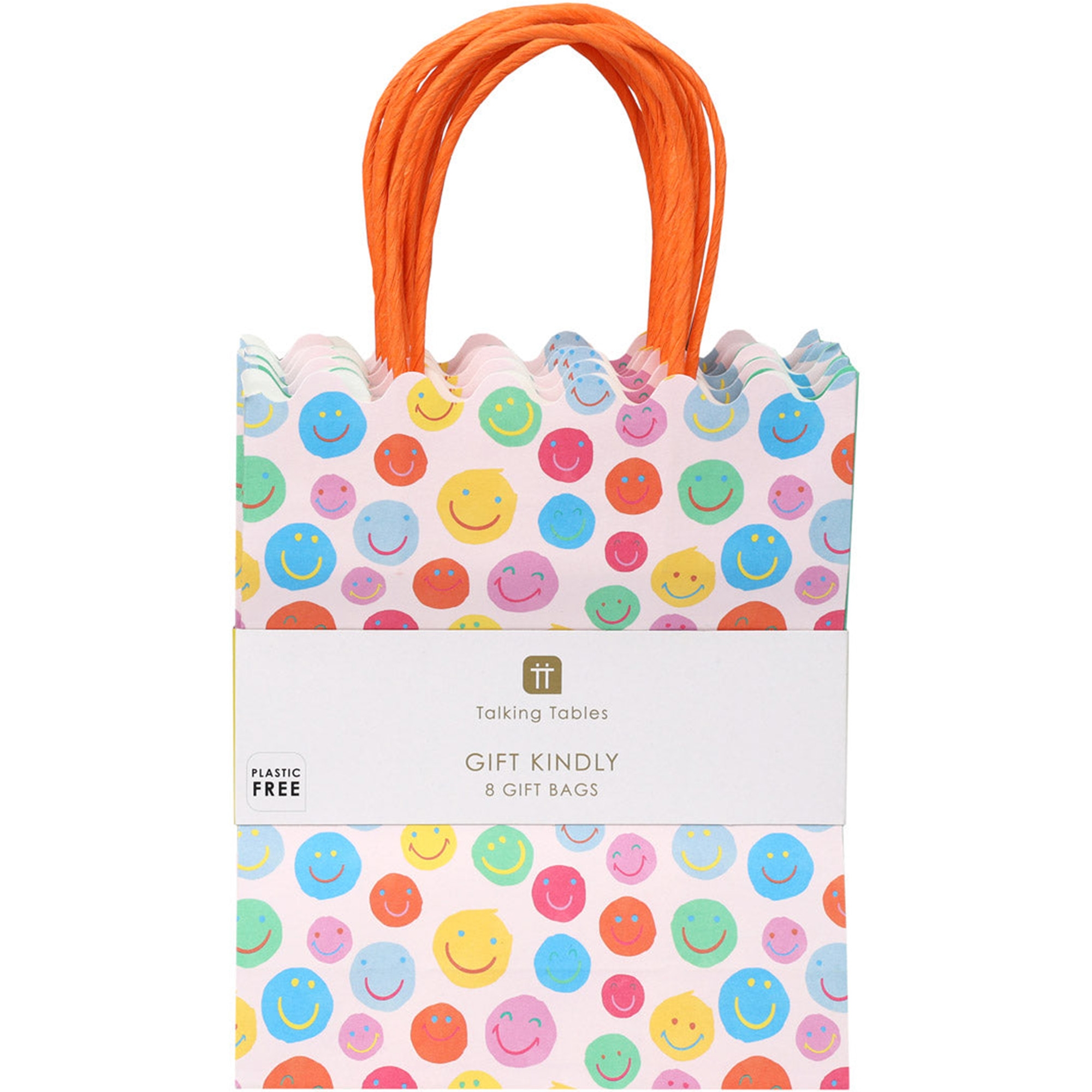 Geschenktüten "Happy Face" 28 x 16 cm, 8er Set Tasche, Tragetasche, Zubehör, Handtasche