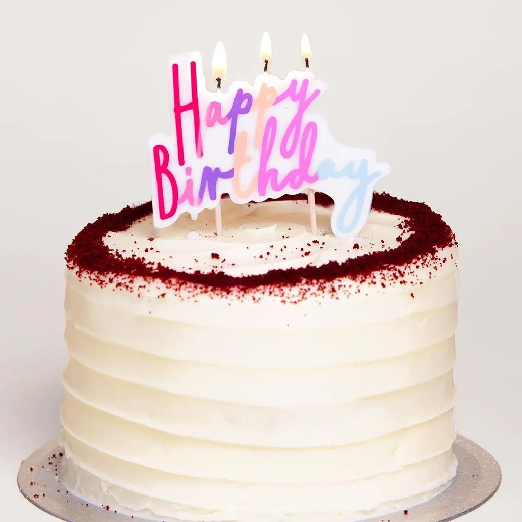 torte, birthday cake, frosting, rote zierde, kerze