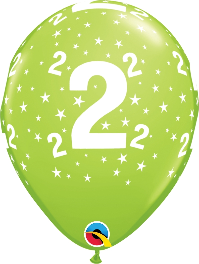 Qualatex Latexballon 2. Geburtstag verschiedene Farben Ø 30cm