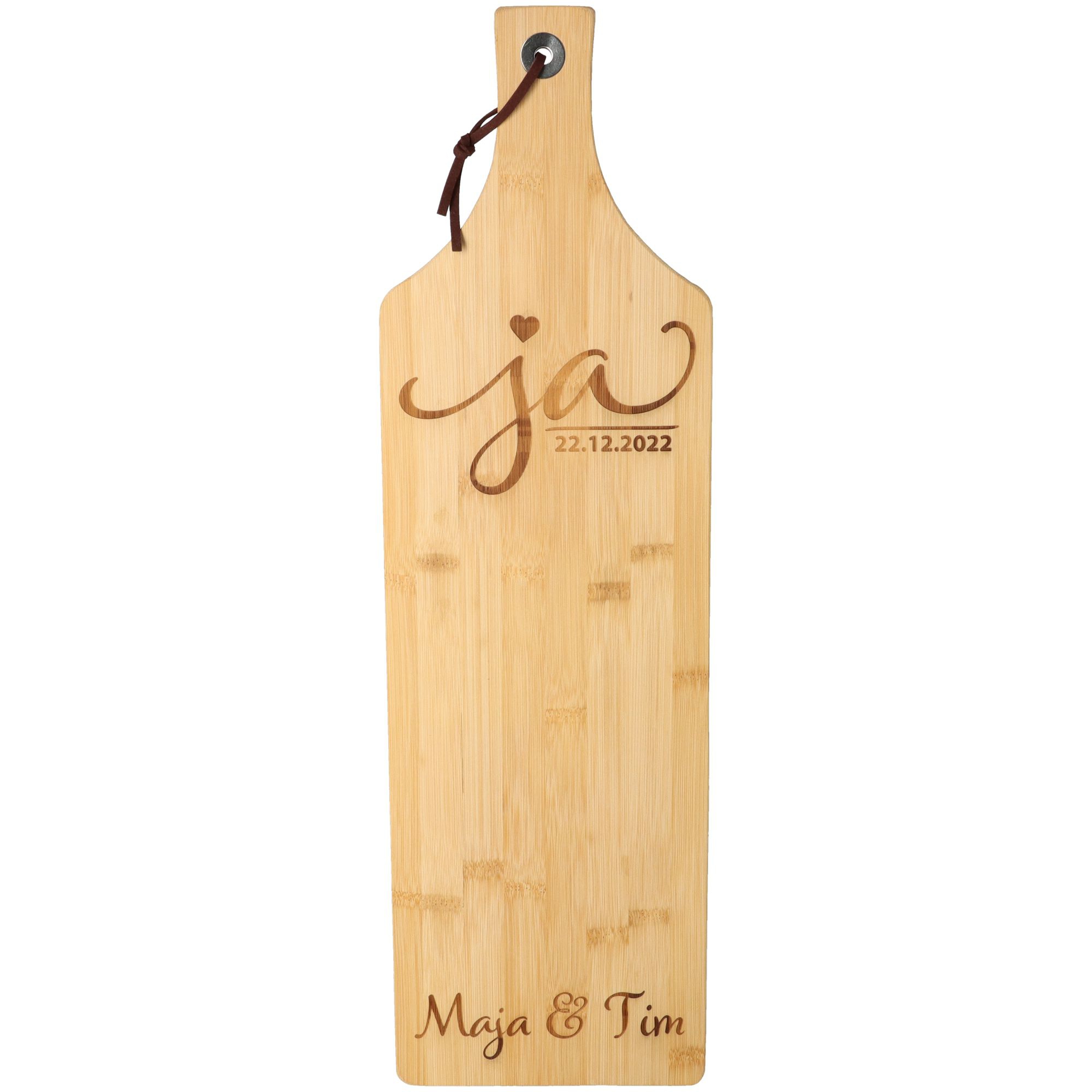 Servierbrett Hochzeit Ja "Name & Datum" 56cm x 16,5cm x 1,2cm Servierbrett Hochzeit Ja "Name & Datum" 56cm x 16,5cm x 1,2cm