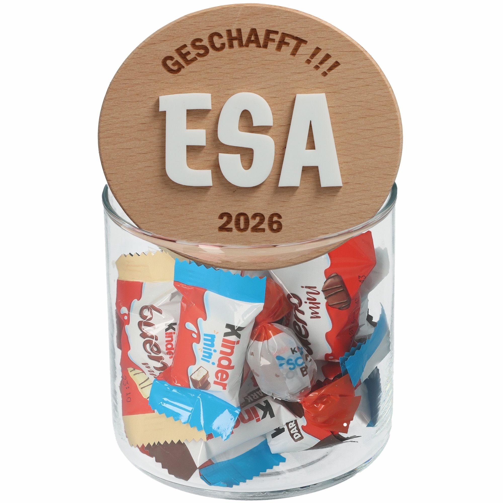 Glasgefäß, Sicherungs Süßigkeiten, auswahl Bonbons, Konservengläser, runde Holzdeckel