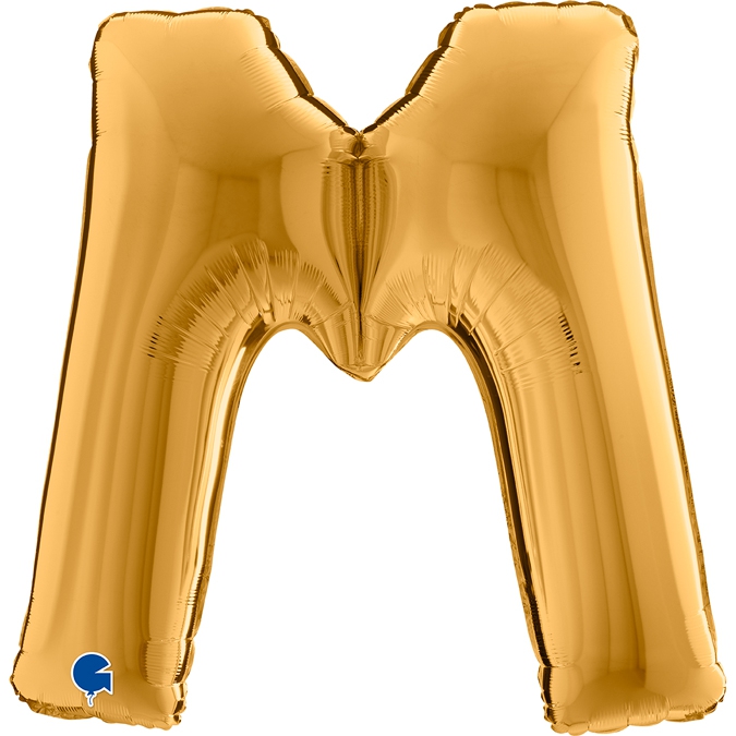 Folienballon Buchstabe M Gold 100cm Folienballon Buchstabe M Gold 100cm