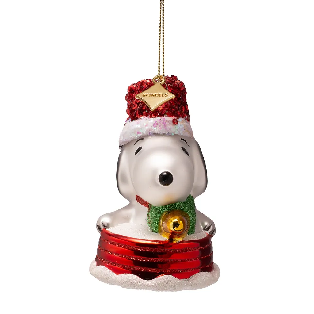 Weihnachtsornament, Hund, Snoopy, Glitzer, Kugeln