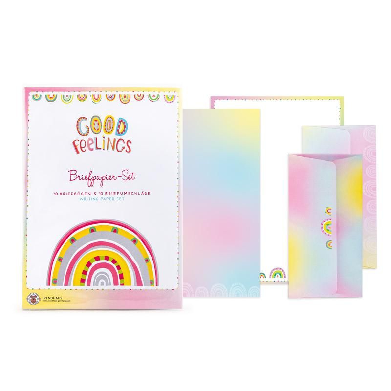 20-teiliges Briefpapier-Set "Regenbogen"