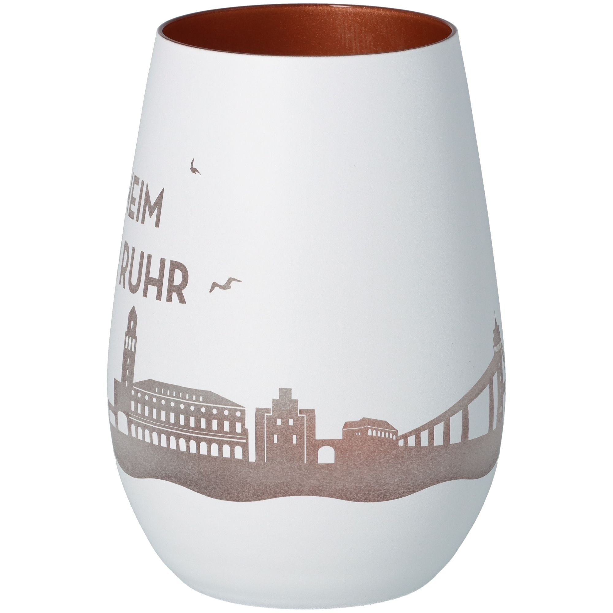 60e3275a230b6e523d4d1c1669cc6f25bff84140 Windlicht Skyline Mülheim an der Ruhr Weiß/Bronze