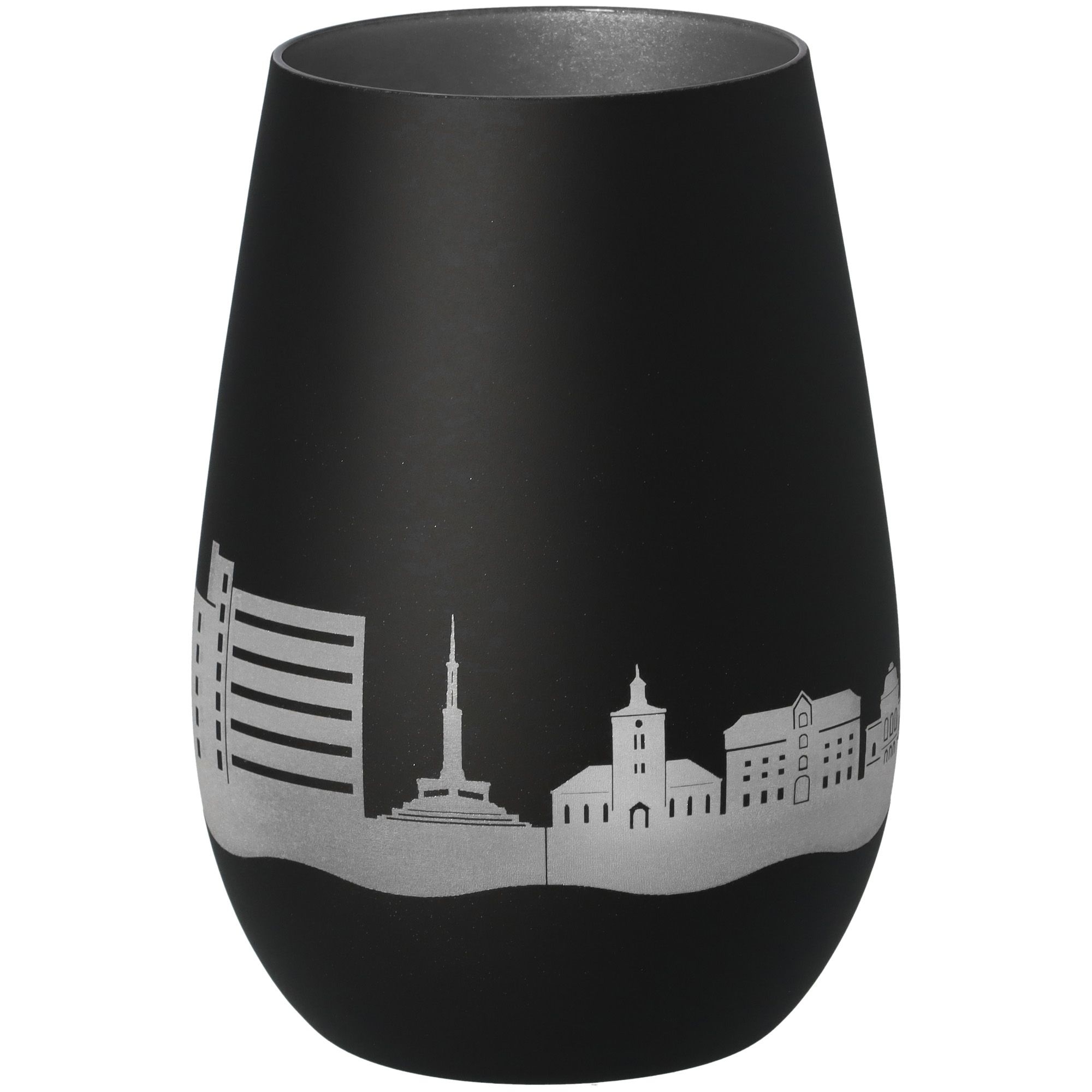 Windlicht Skyline Rendsburg Schwarz/Silber Töpferei, Krug, Vase, Lampe