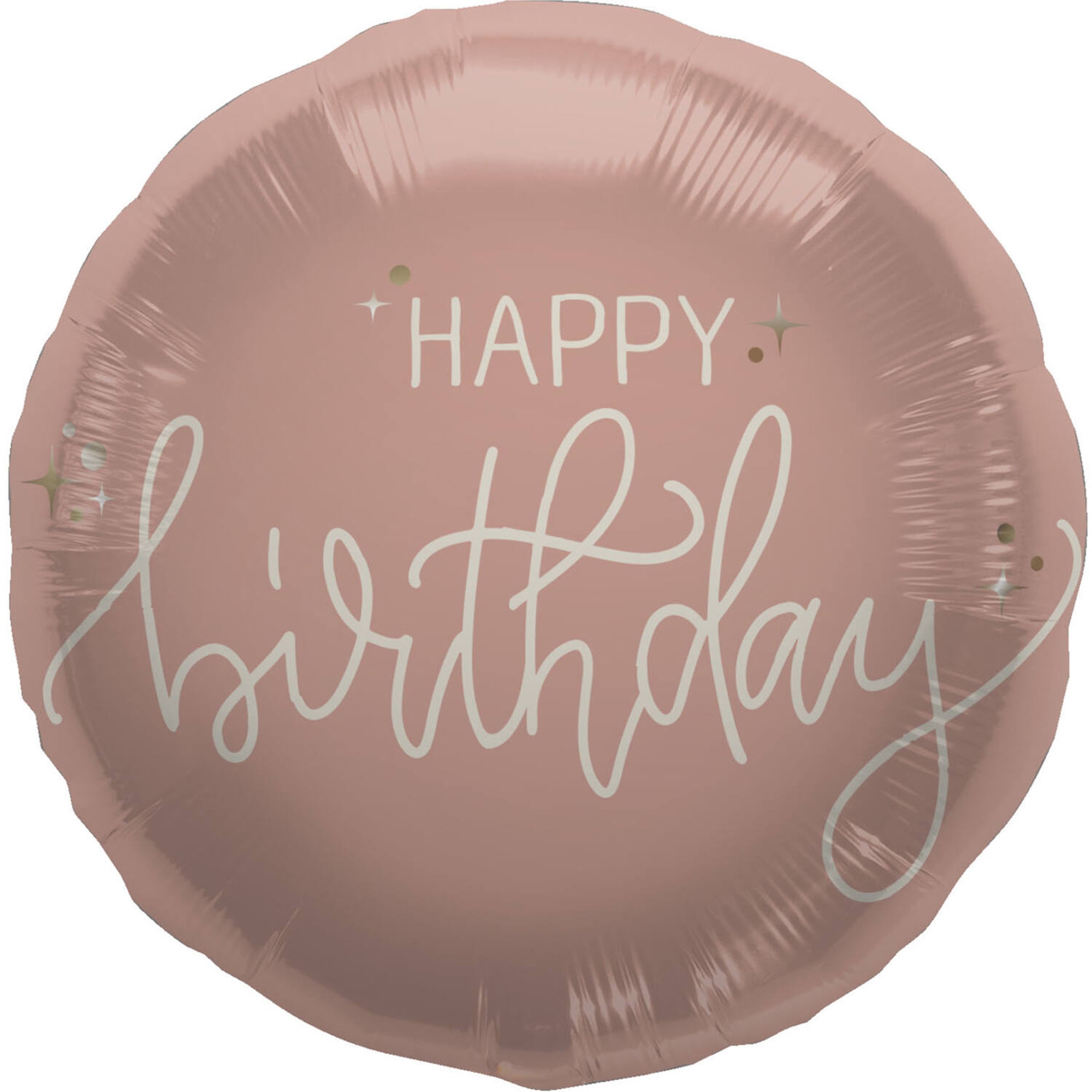 Folienballon "Happy Birthday" Creme Rose 45 cm Folienballon "Happy Birthday" Creme Rose 45 cm