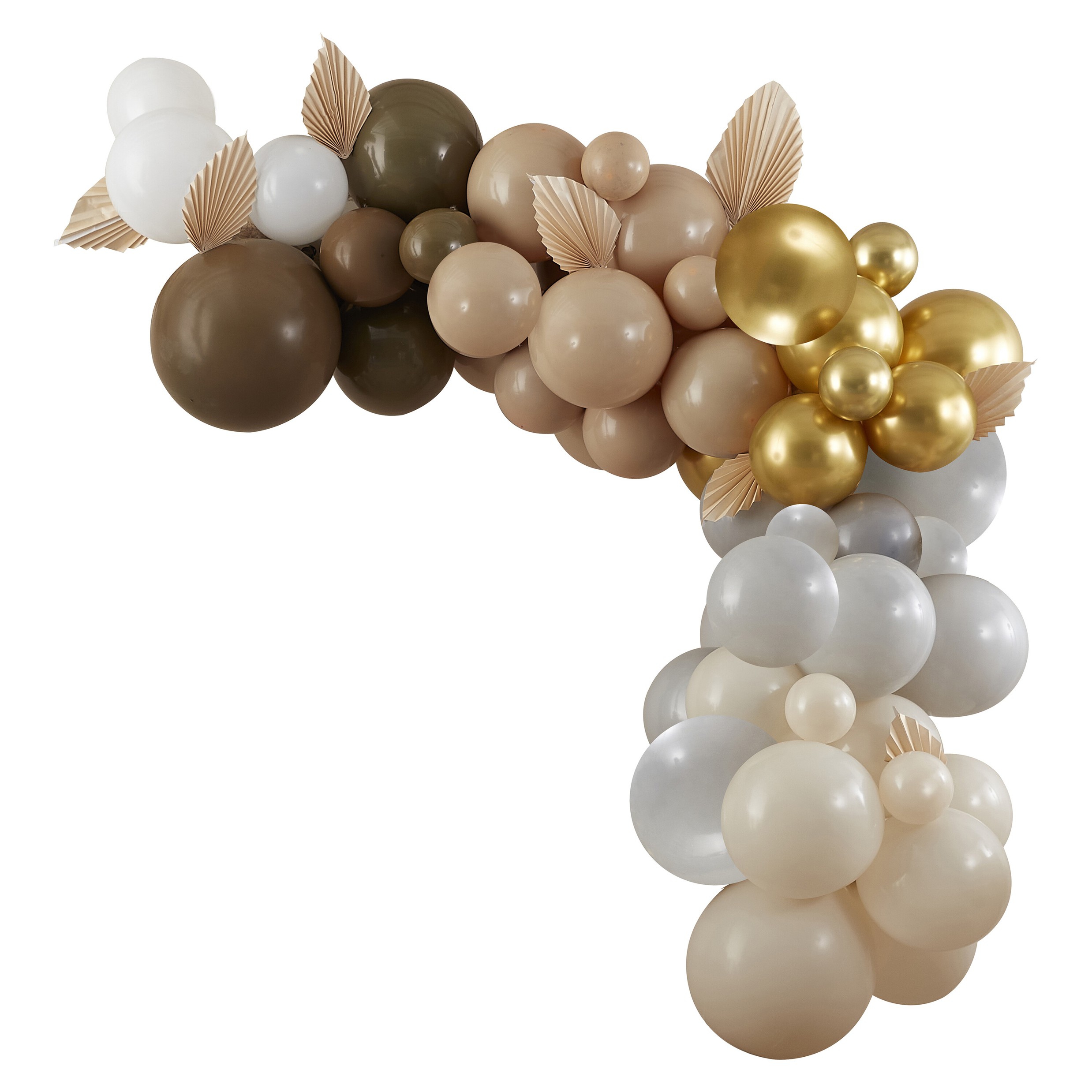 DIY Ballongirlande zum Selberbauen - Nude/Karamell/Braun/Gold/Grau/Weiß