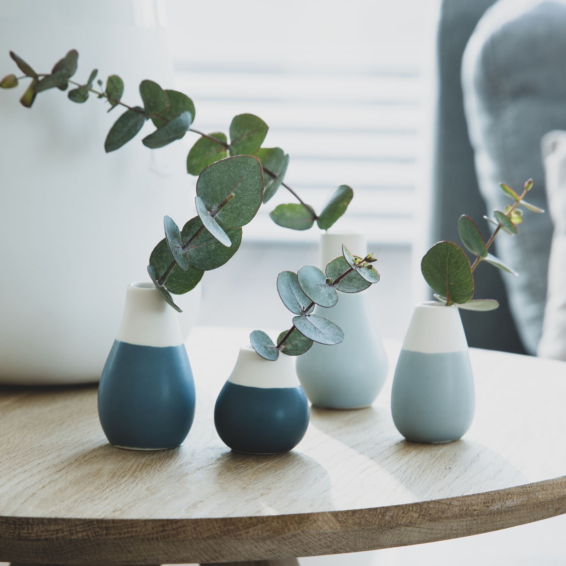 Räder Design - Mini Pastellvasen 4er Set, Blautöne