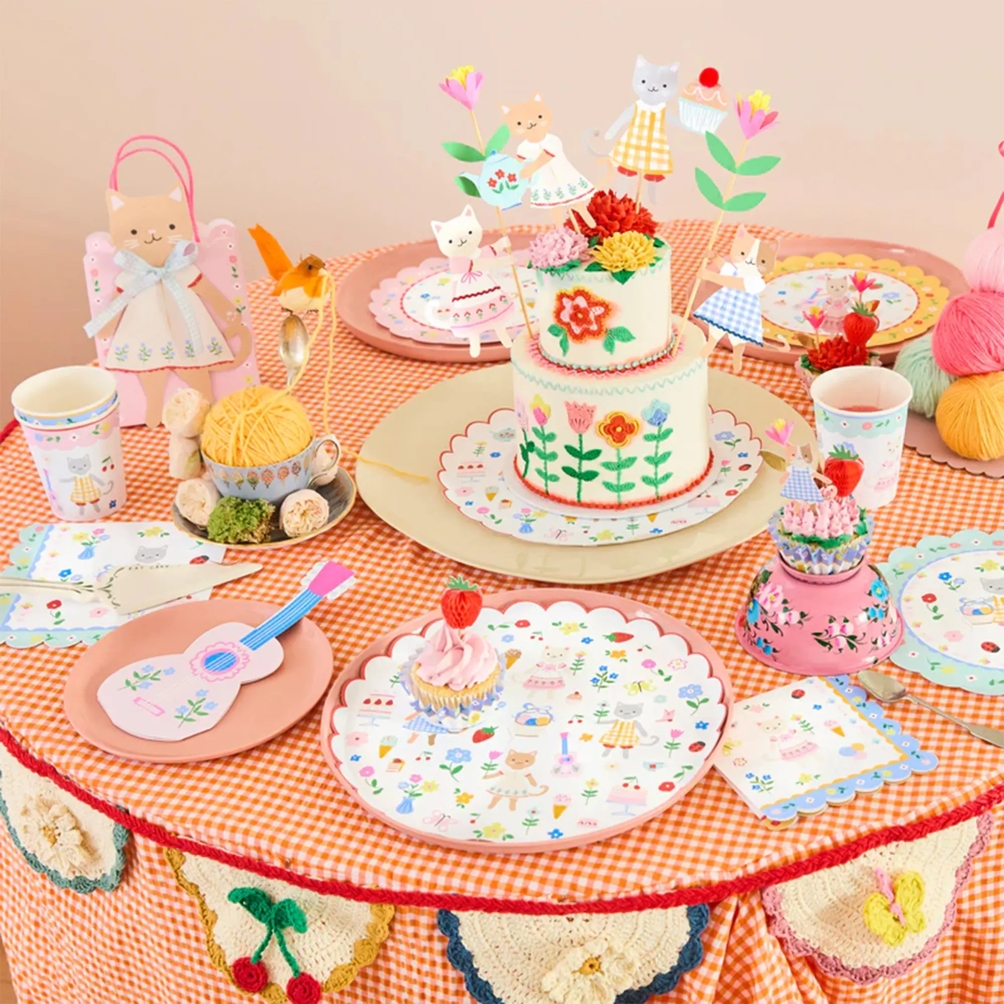 Teller, Kuchen, Dekoration, Papierfiguren, Konditor-Dekor