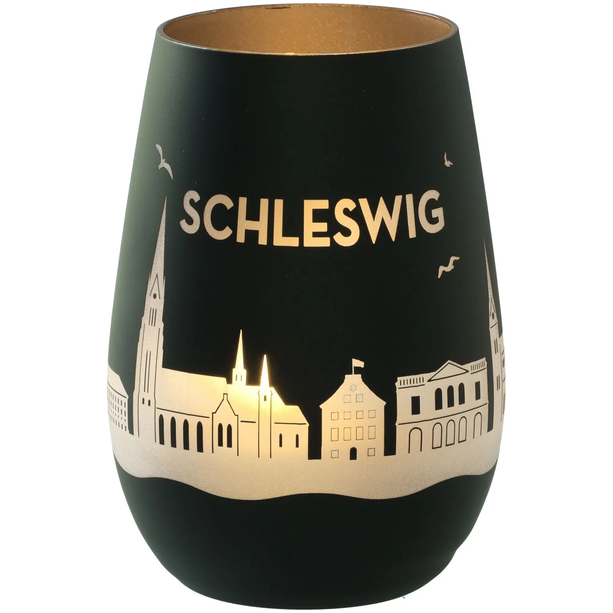 Windlicht Skyline Schleswig Schwarz/Silber