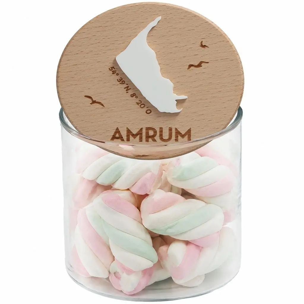 Geschenkglas Skyline "Amrum Silhouette" Weiß 530 ml