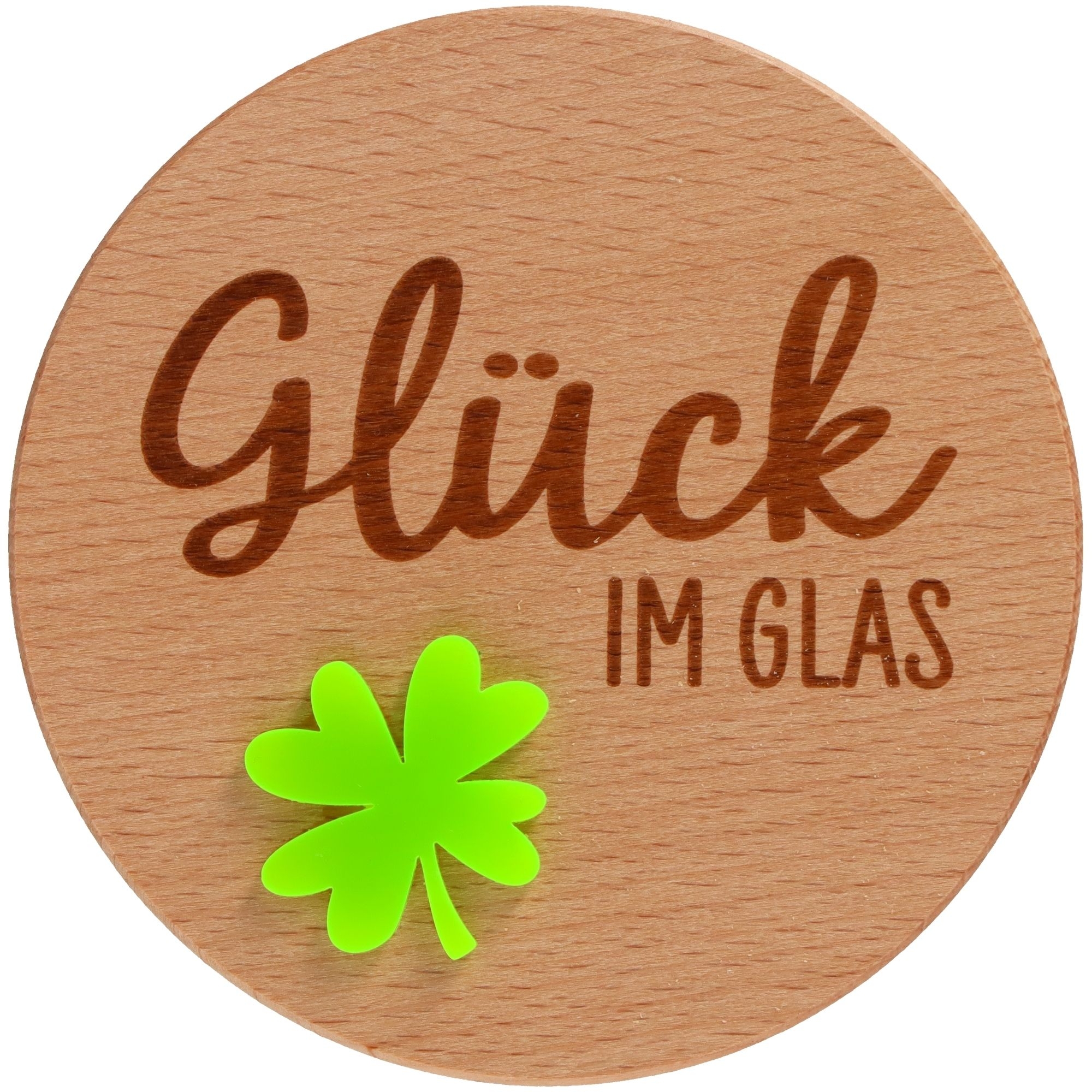 Geschenkglas "Glück im Glas" Neongrün