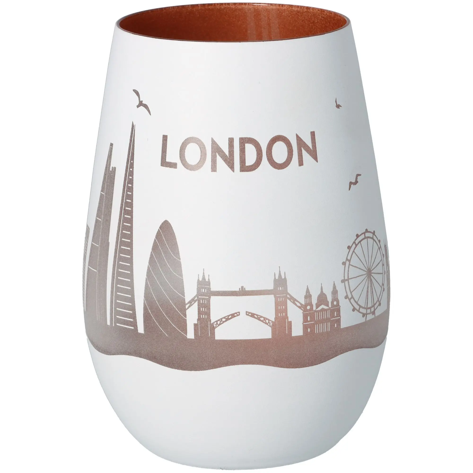 Windlicht Skyline London Weiß/Bronze